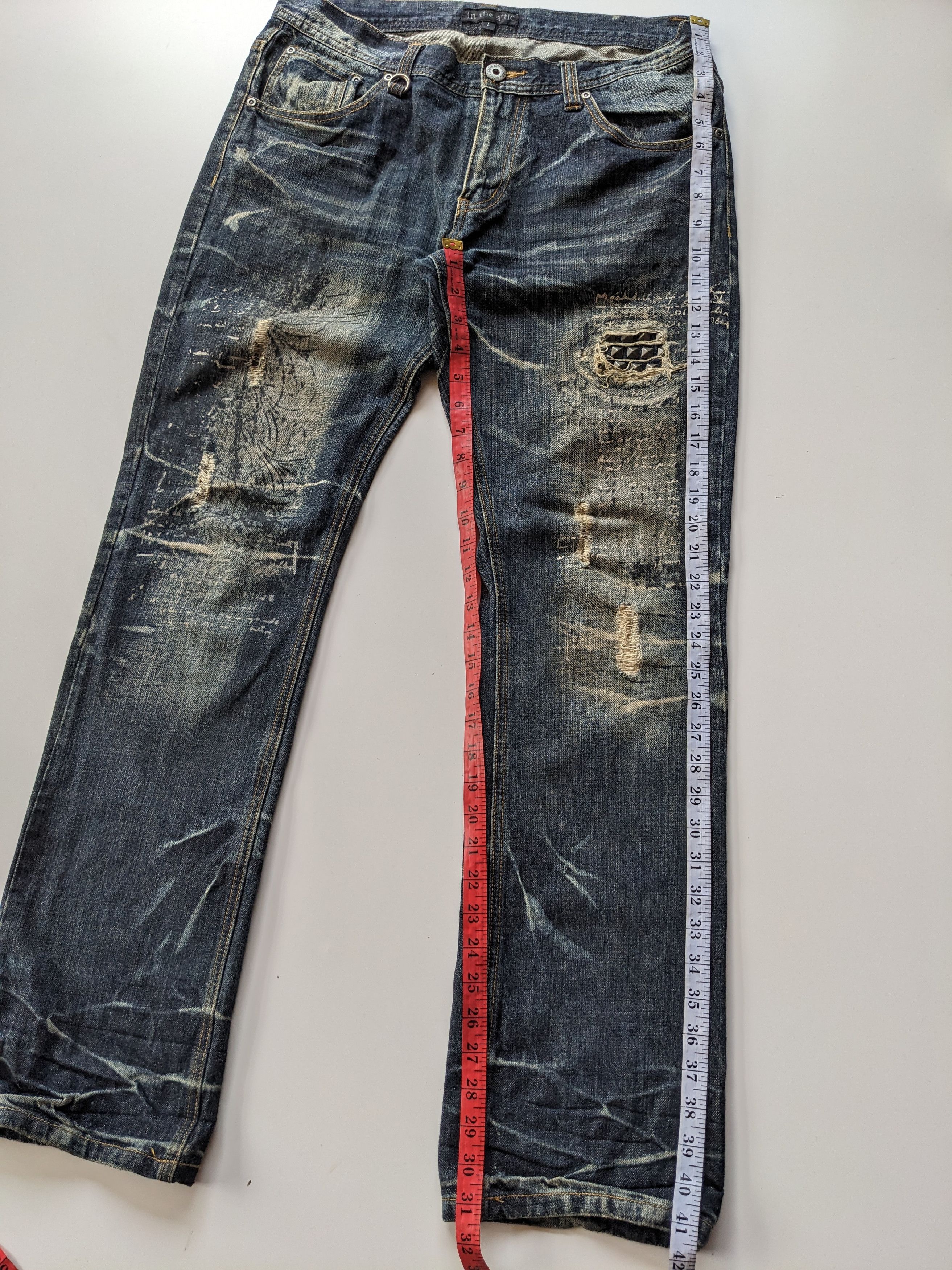 Japanese Brand Exploison In The Attic clawmark distressed studded jeans Size US 32 / EU 48 - 9 Thumbnail