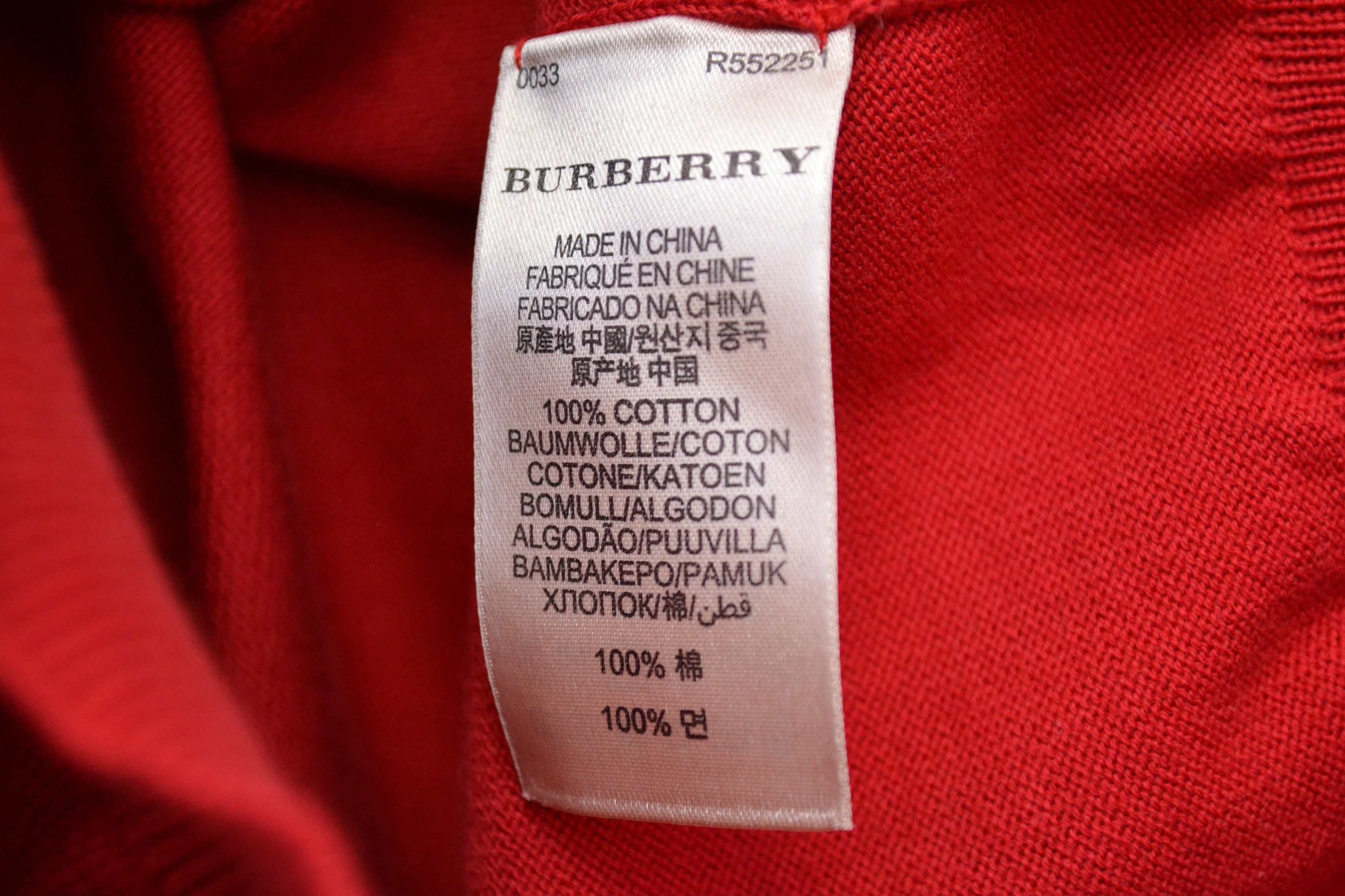 Burberry Burberry Brit Nova Check 100% Cotton Men’s V-Neck Sweater Size US XL / EU 56 / 4 - 7 Thumbnail