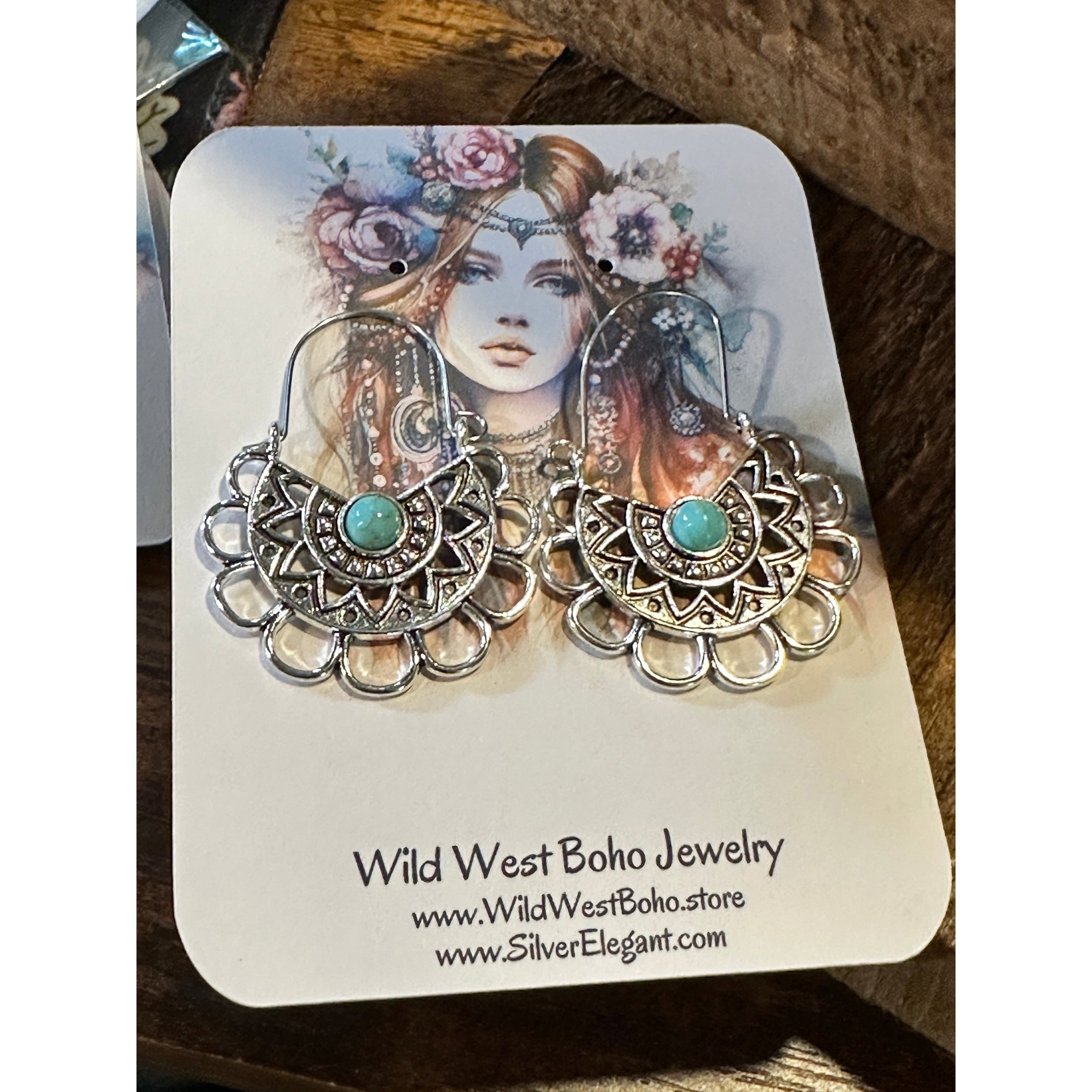 Other Boho Vintage Chic Southwestern Lace Dangle Wire Earrings, Si Size ONE SIZE - 7 Thumbnail