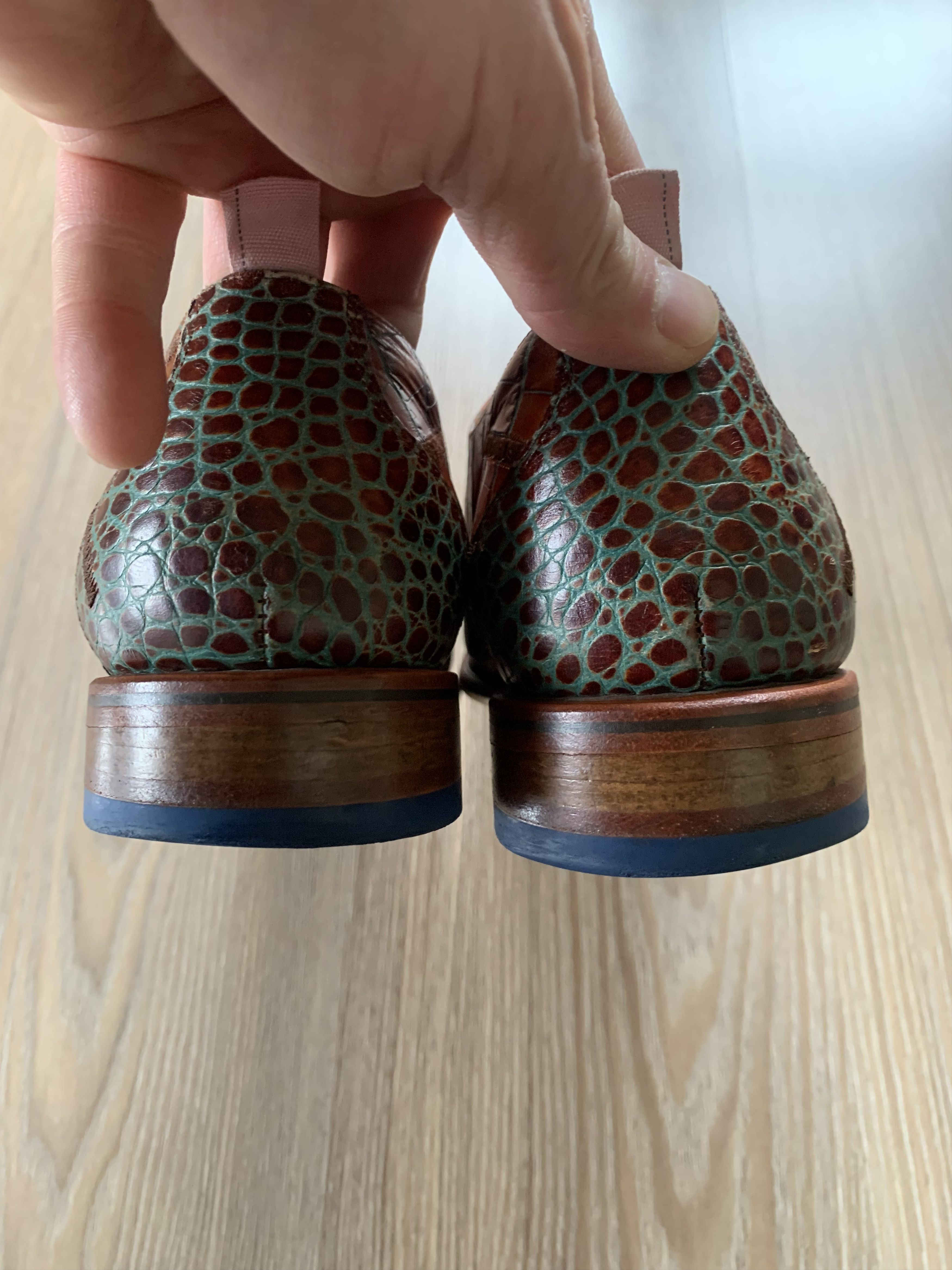 Floris van Bommel Floris Van Bommel Croc Embossed Leather Derby Shoes Size US 8.5 / EU 41-42 - 7 Thumbnail