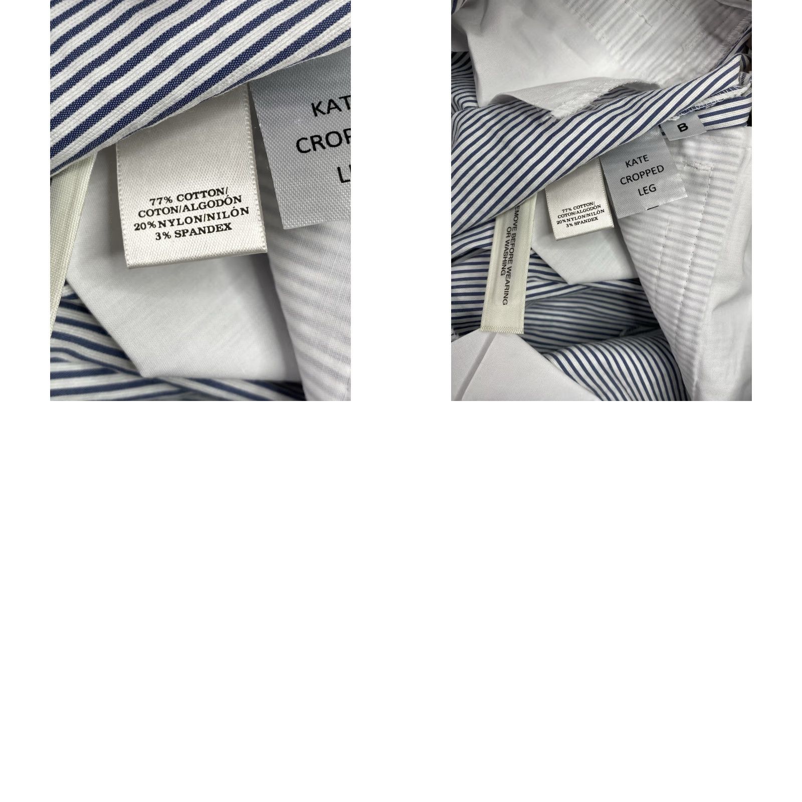 Ann Taylor Ann Taylor Womens Pants Cropped Wide-Leg Blue White Stripe Preppy Stretch 2 Size 26" / US 2 / IT 38 - 9 Thumbnail