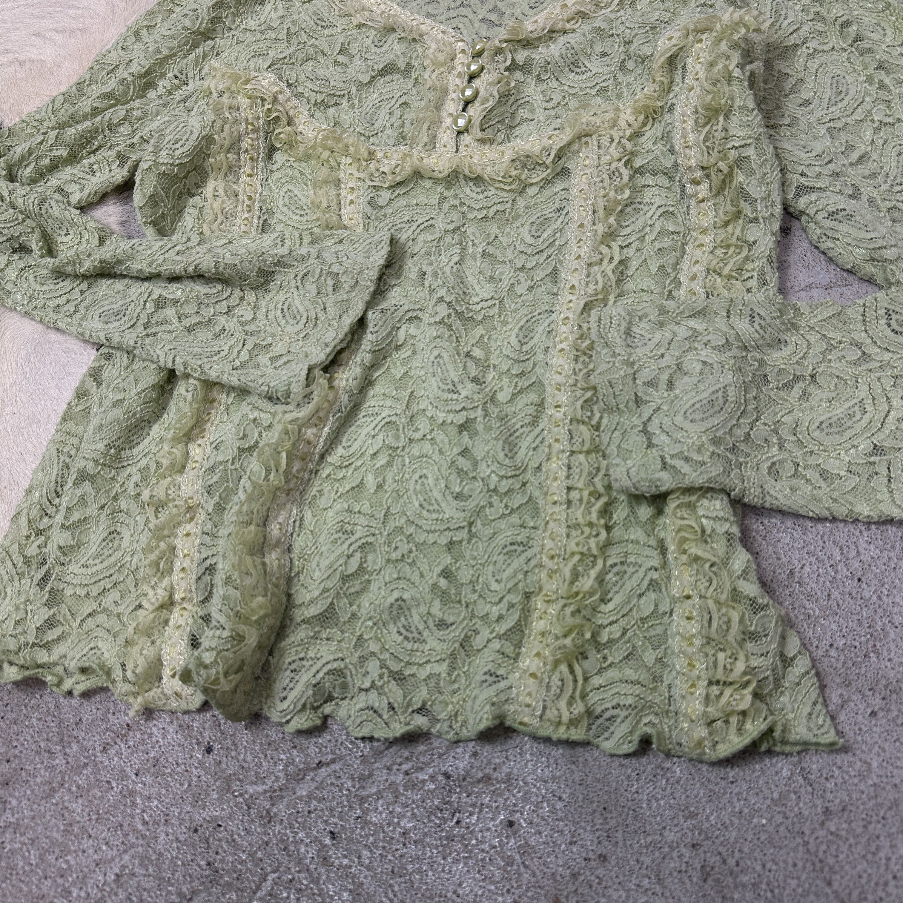 Vintage Vintage Embroined Cottage Mesh Lace Shirt Y2K Size L / US 10 / IT 46 - 3 Thumbnail