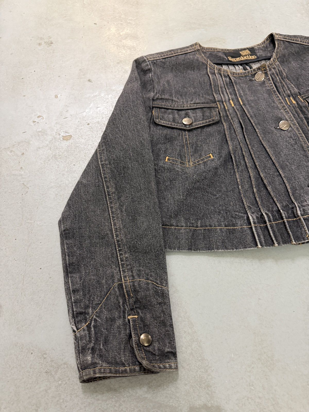 Marithe + Francois Girbaud Marithé + François Girbaud Reproduction Cropped Denim Jacket Size S / US 4 / IT 40 - 2 Thumbnail