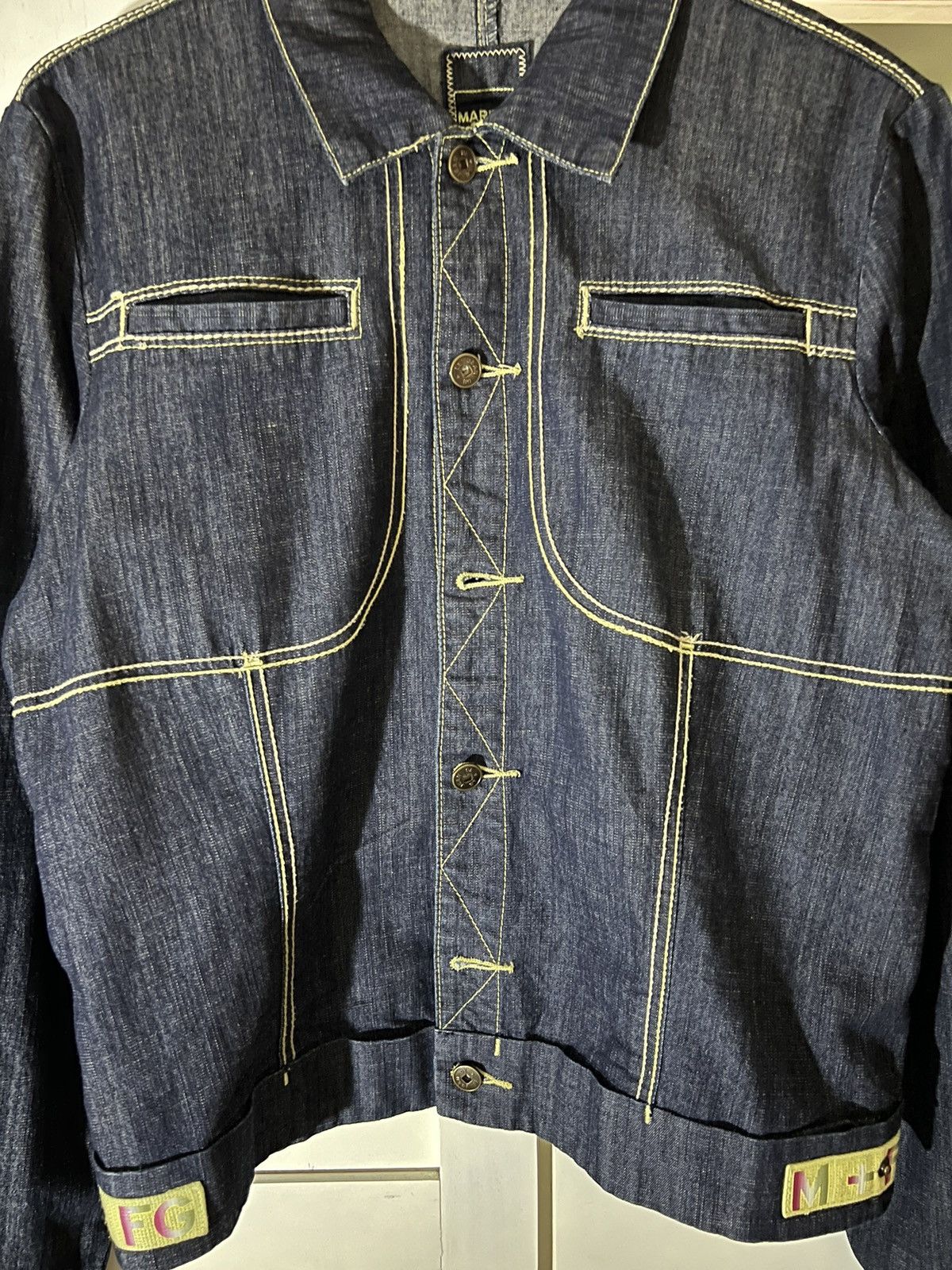 Marithe + Francois Girbaud Vintage 2000s Archive M+FG Cropped Button Up Denim Jacket Size US S / EU 44-46 / 1 - 2 Thumbnail
