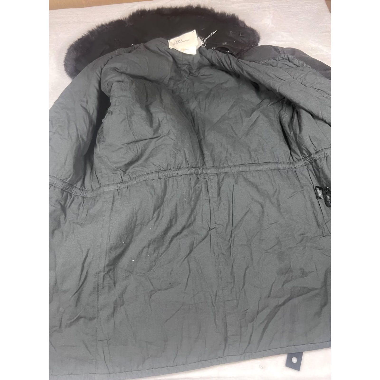 Vintage VINTAGE Isabel Marant Etoile Coat Womens 1 Black Fur Trim Hooded Canvas Parka Insulated Size XS / US 0-2 / IT 36-38 - 6 Thumbnail