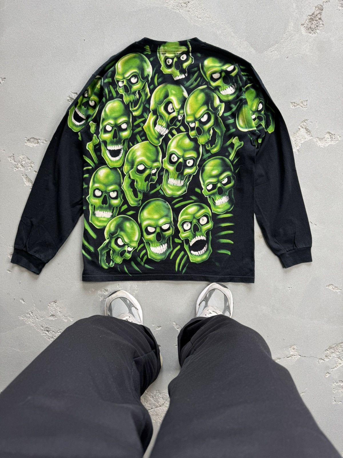 Liquid Blue × Vintage Vintage Liquid blue skull piles 2001 all over print Long Size US L / EU 52-54 / 3 - 2 Thumbnail