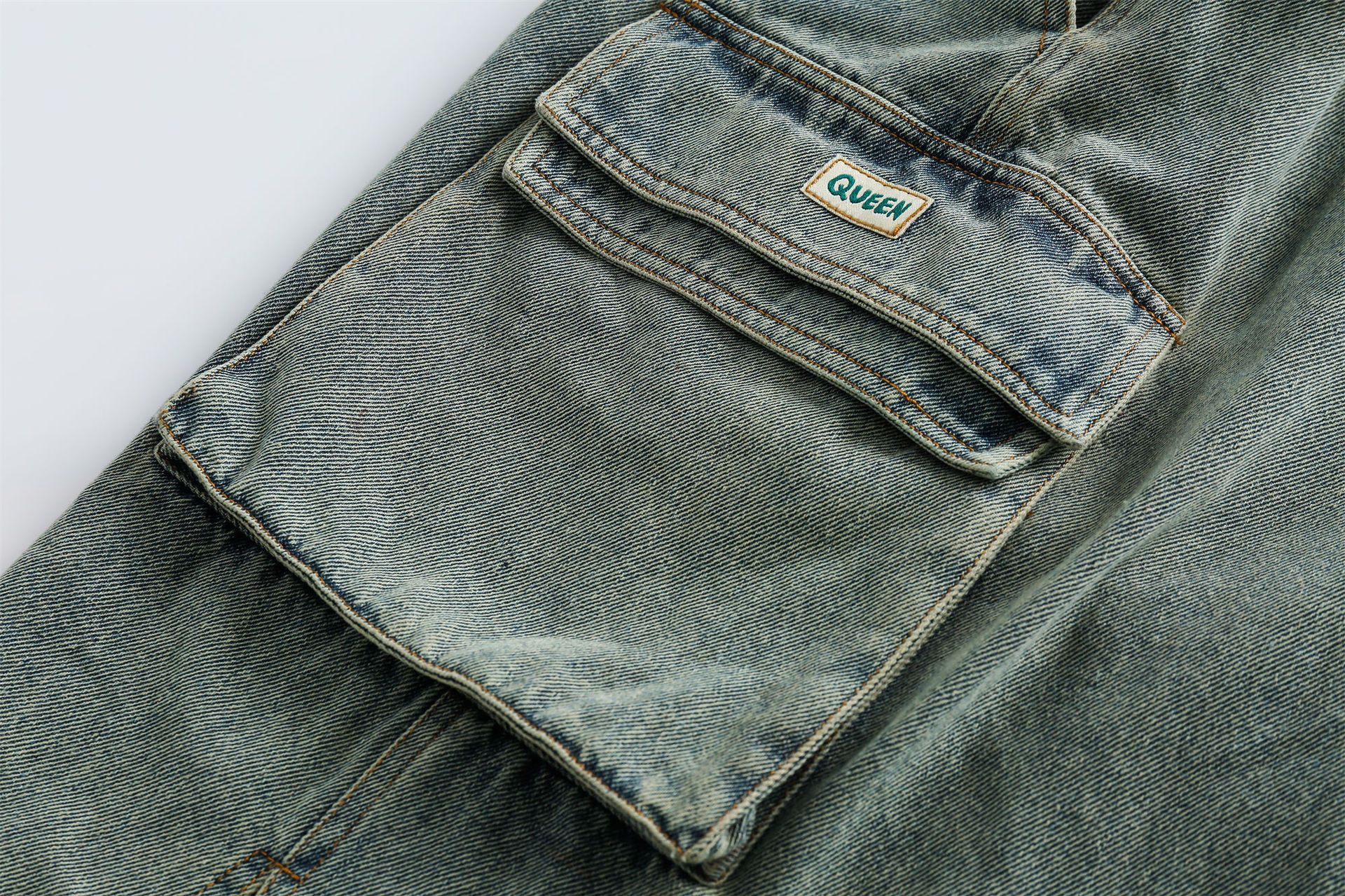 Japanese Brand × Vintage Men's washed vintage workwear denim shorts Size US 32 / EU 48 - 5 Thumbnail