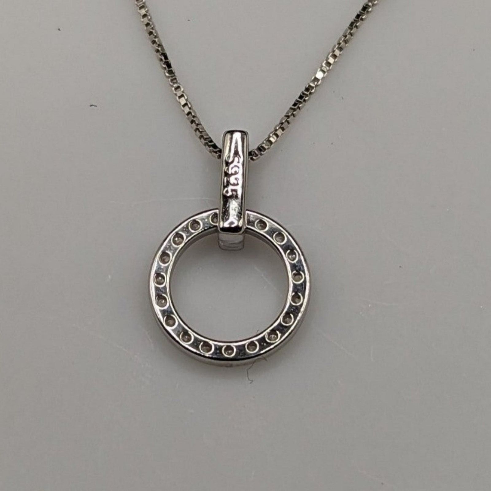 Other Circle Pendant Necklace Micro Paved 925 Sterling Silver NWT Size ONE SIZE - 4 Thumbnail