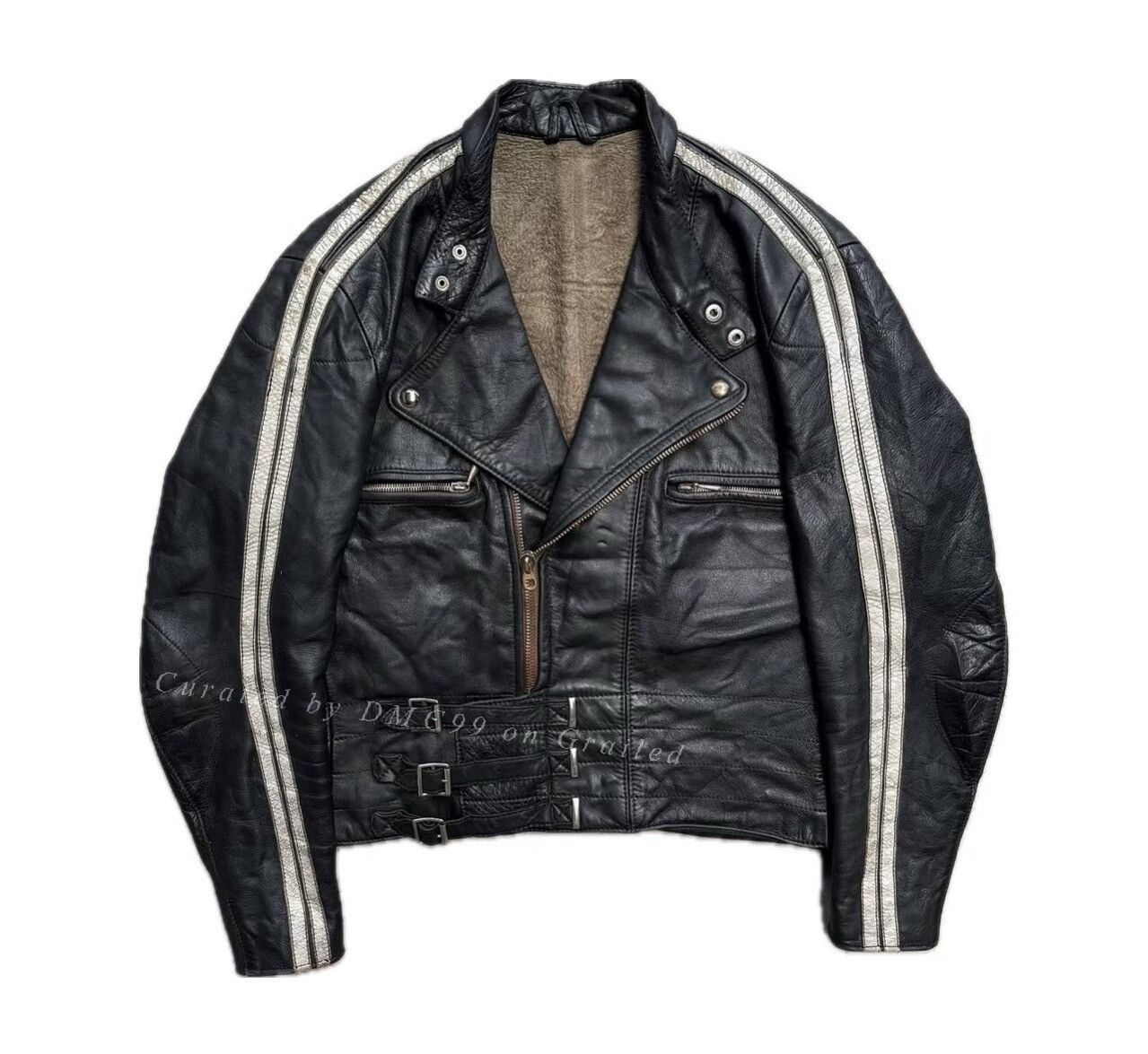 Vintage 1950s German Tailor Motorcycle Leather Jacket Size US L / EU 52-54 / 3 - 1 Thumbnail