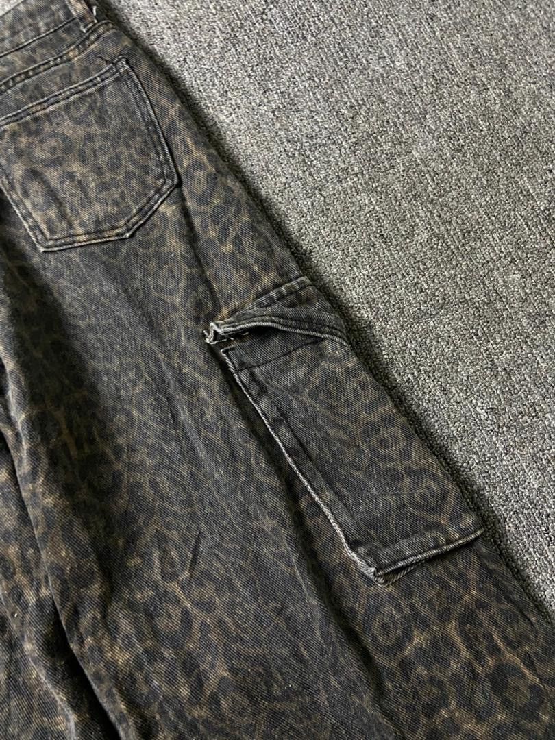 Japanese Brand DAZY Brand Wide Leg Leopard Cargo Pants (185) Size 28" / US 6 / IT 42 - 3 Thumbnail