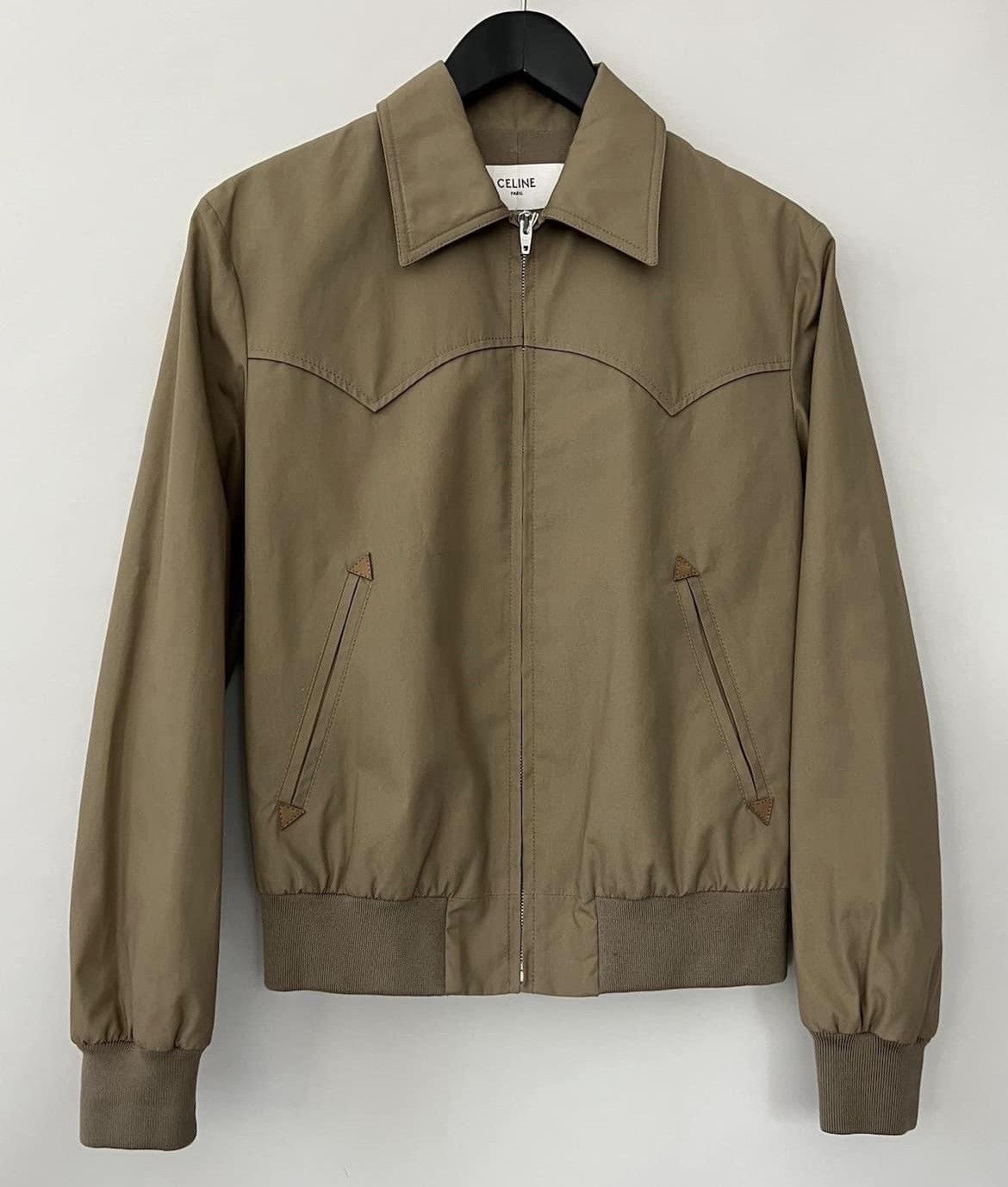 image of Celine x Hedi Slimane Ss20 Carry Over Western Blouson In Technical Cotton in Beige, Men's (Size XS)