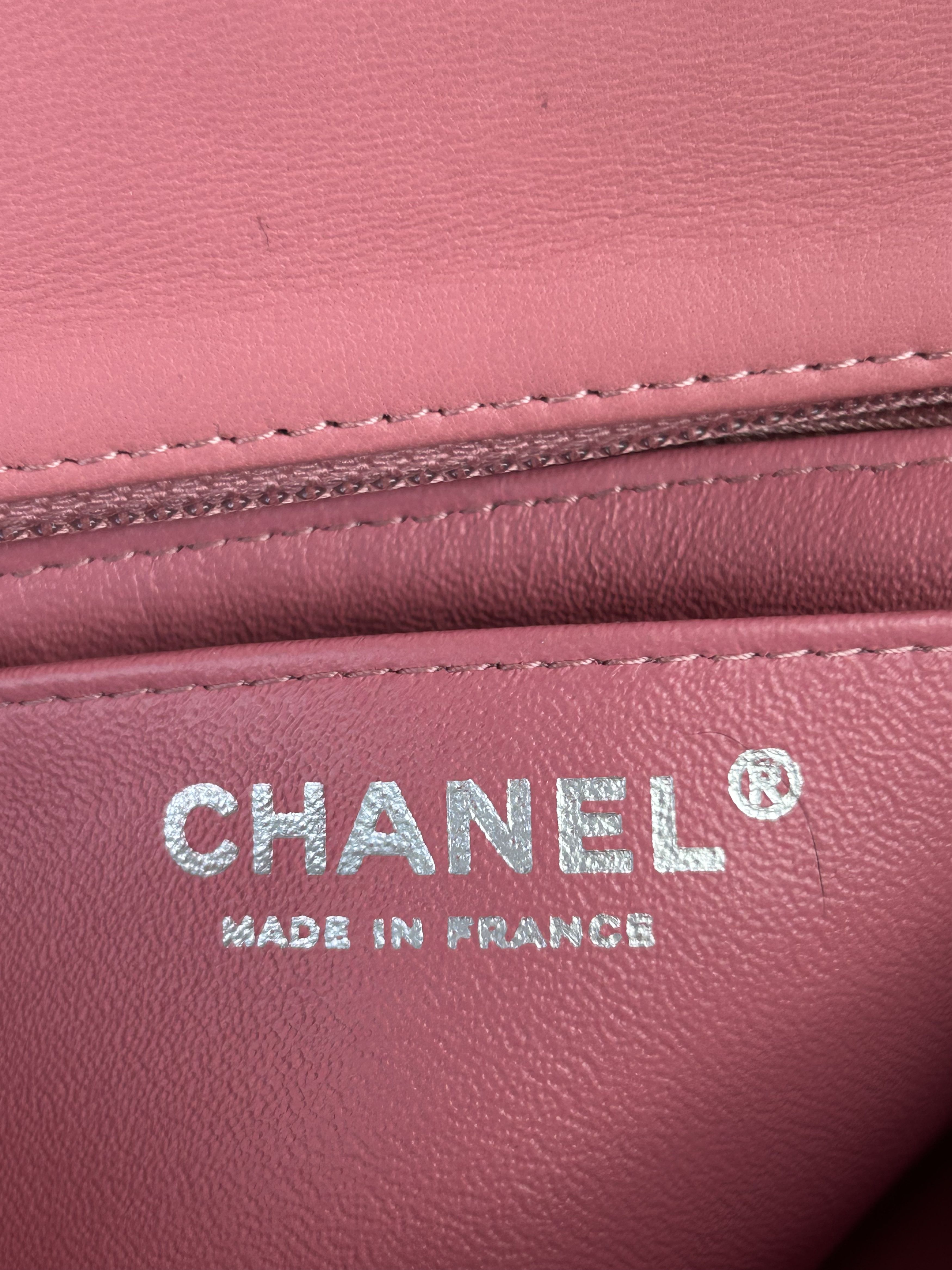 Chanel Pink Quilted Lambskin Mini Rectangular Flap Bag
