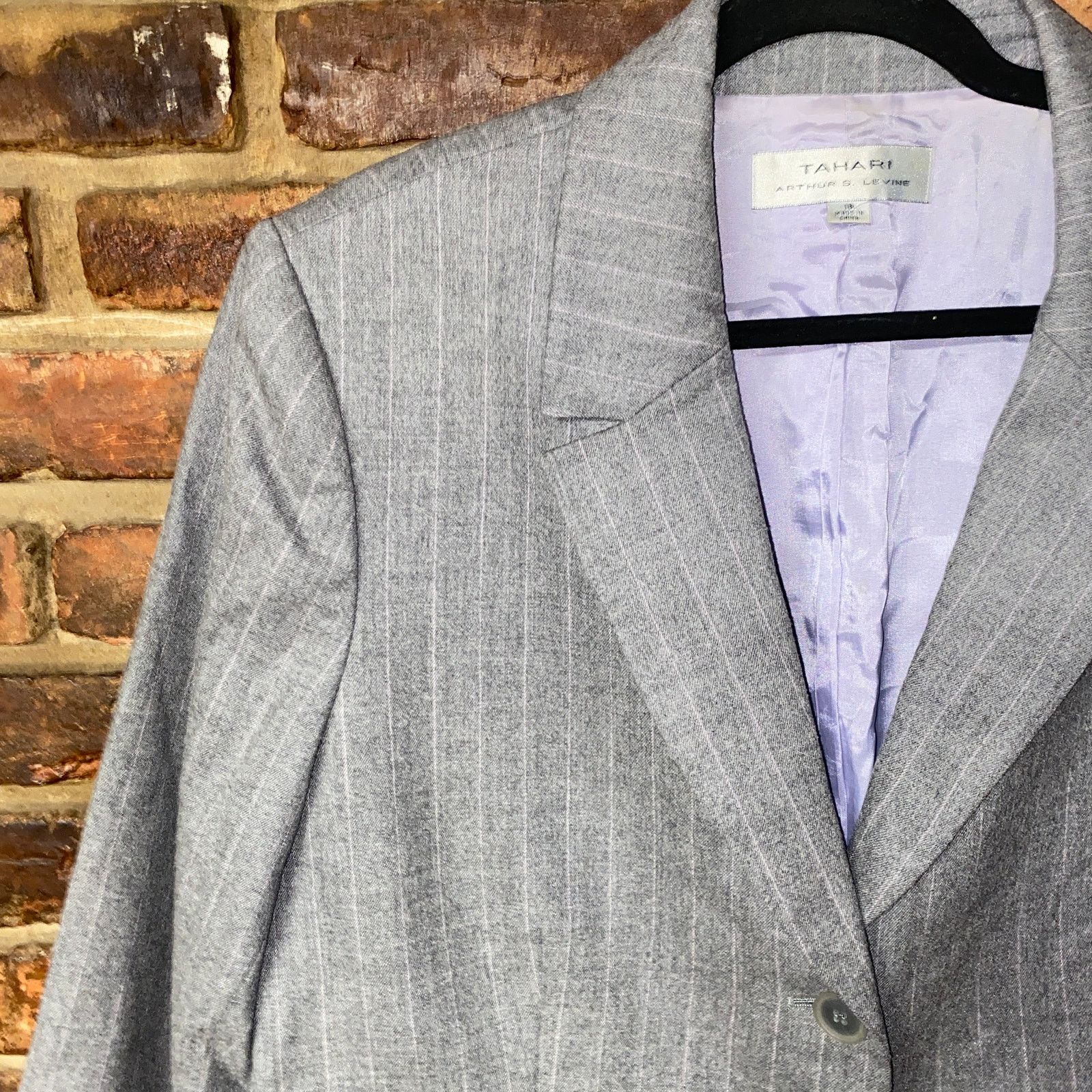 Other Tahari Arthur S Levine Gray Wool 2-Button Blazer Jacket 18 Size XXL / US 16-18 / IT 52-54 - 2 Thumbnail
