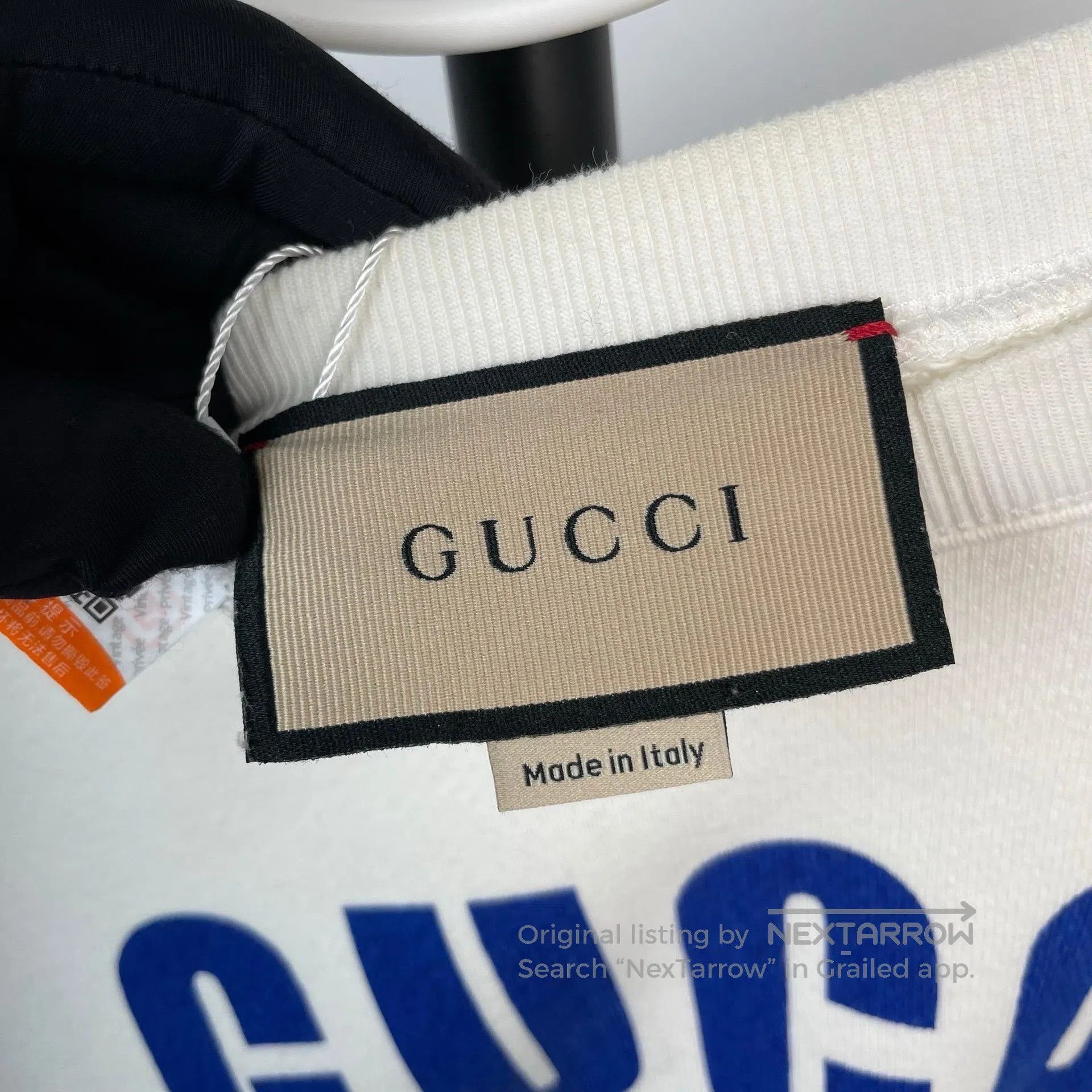 Gucci Guicci White Logo Letter Printed Cotton Crew Neck Long Sle Size US S / EU 44-46 / 1 - 5 Thumbnail