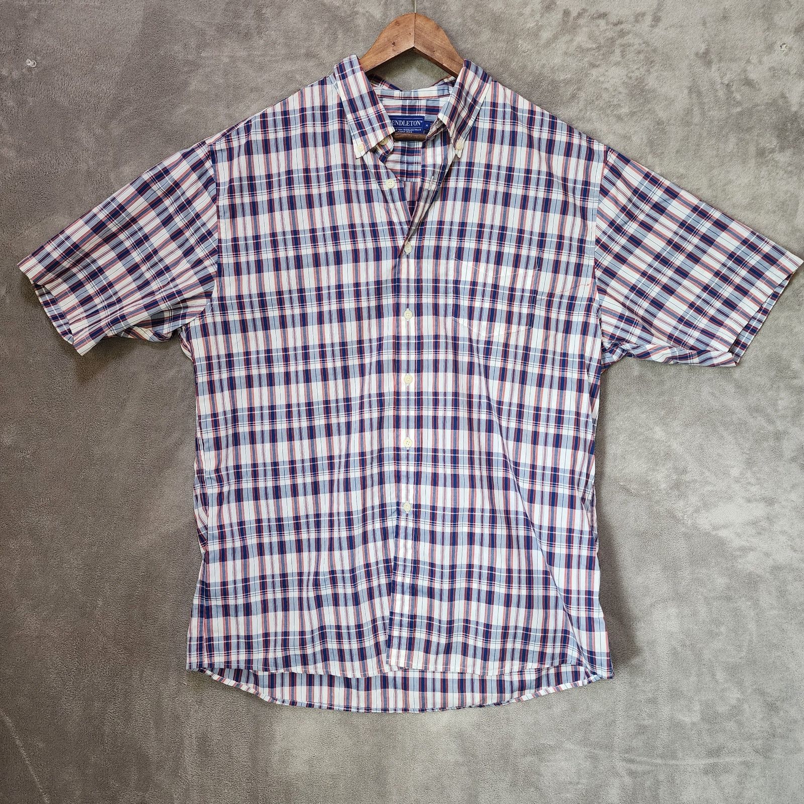 Pendleton Pendleton Men's XL Short Sleeve Plaid Striped Shirt Cotton Size US XL / EU 56 / 4 - 2 Thumbnail