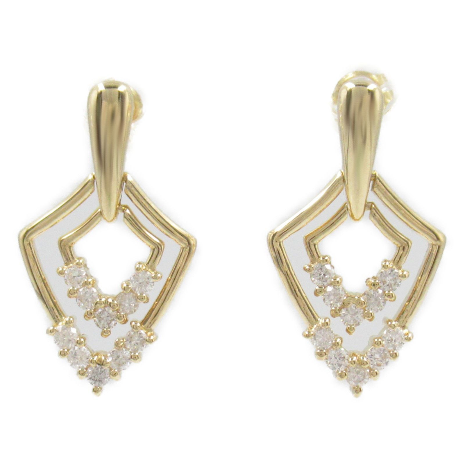 Luxuness Jewelry Diamond Au750 Earrings Crocodile Skin Earrings in White, Women's