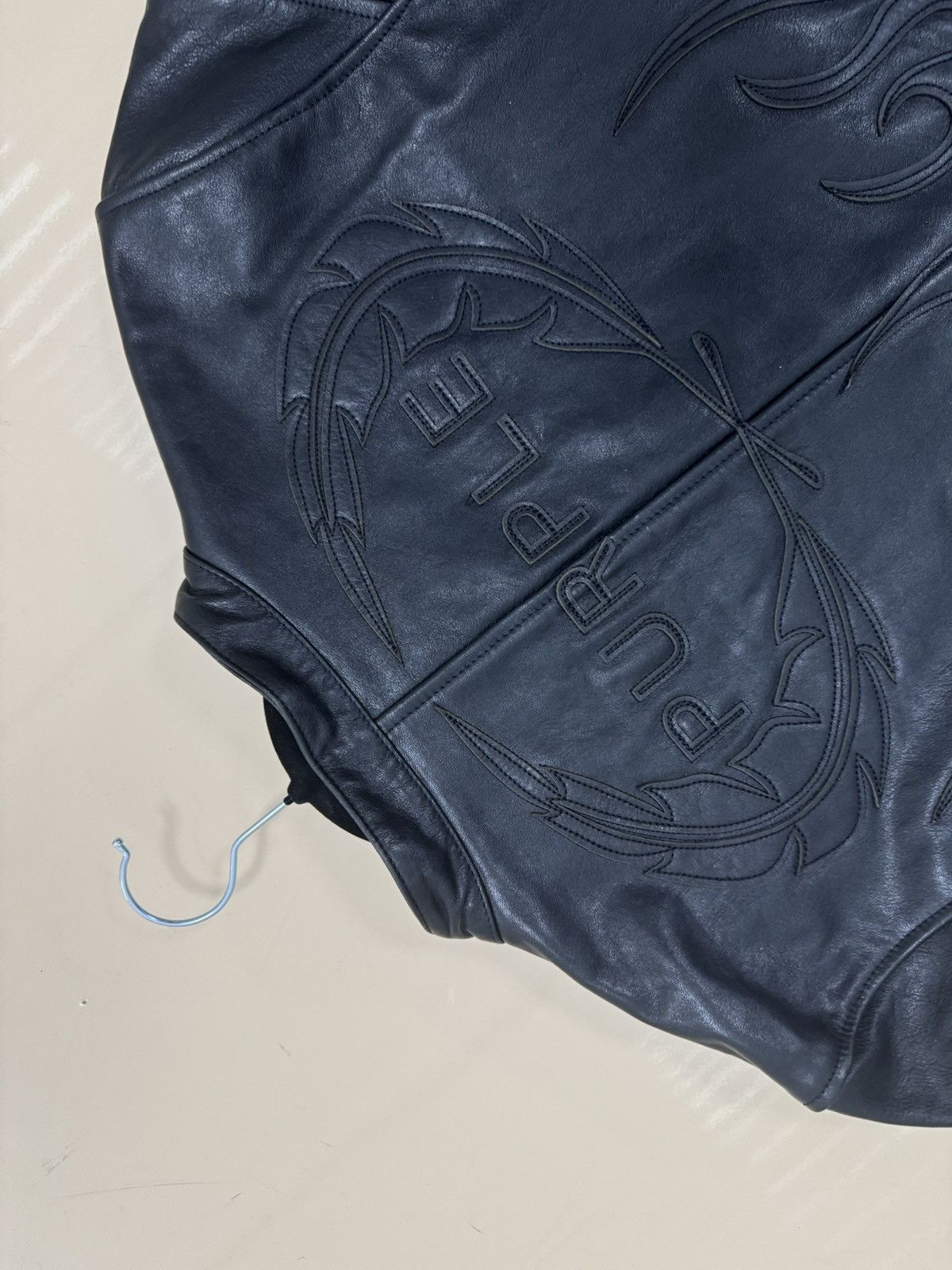 Purple Brand PURPLE Leather Zip Moto Jacket Black Size US M / EU 48-50 / 2 - 10 Thumbnail