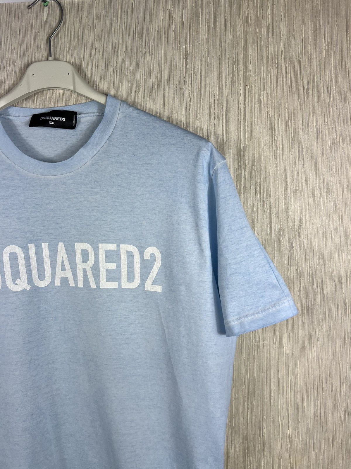 Dsquared2 Dsquared2 light blue t-shirt distressed central logo tee Size US XXL / EU 58 / 5 - 4 Thumbnail