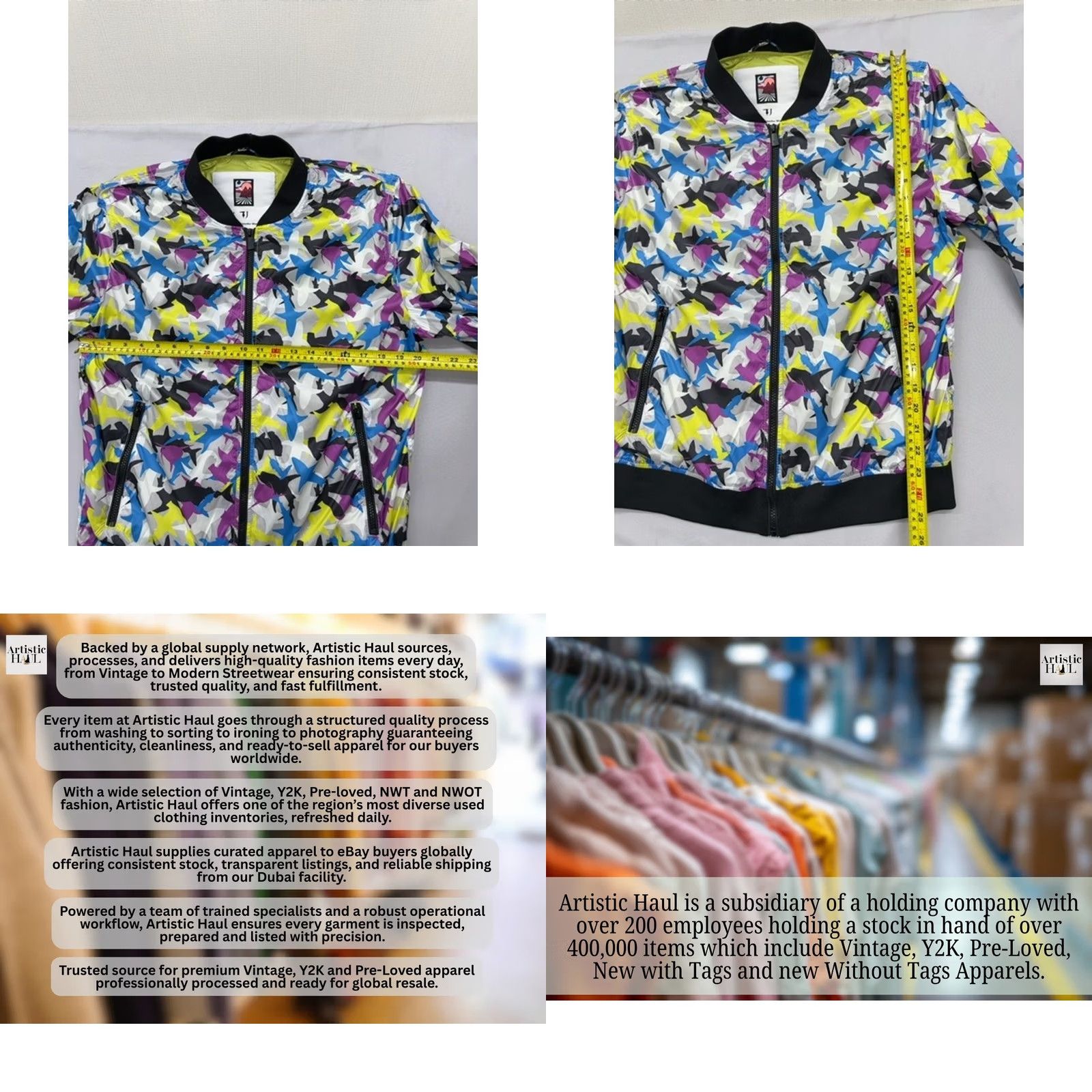 Trussardi Trussardi Jeans Bomber Jacket XXL Men Multicolor Shark Print Long Sleeve Size US XXL / EU 58 / 5 - 8 Thumbnail