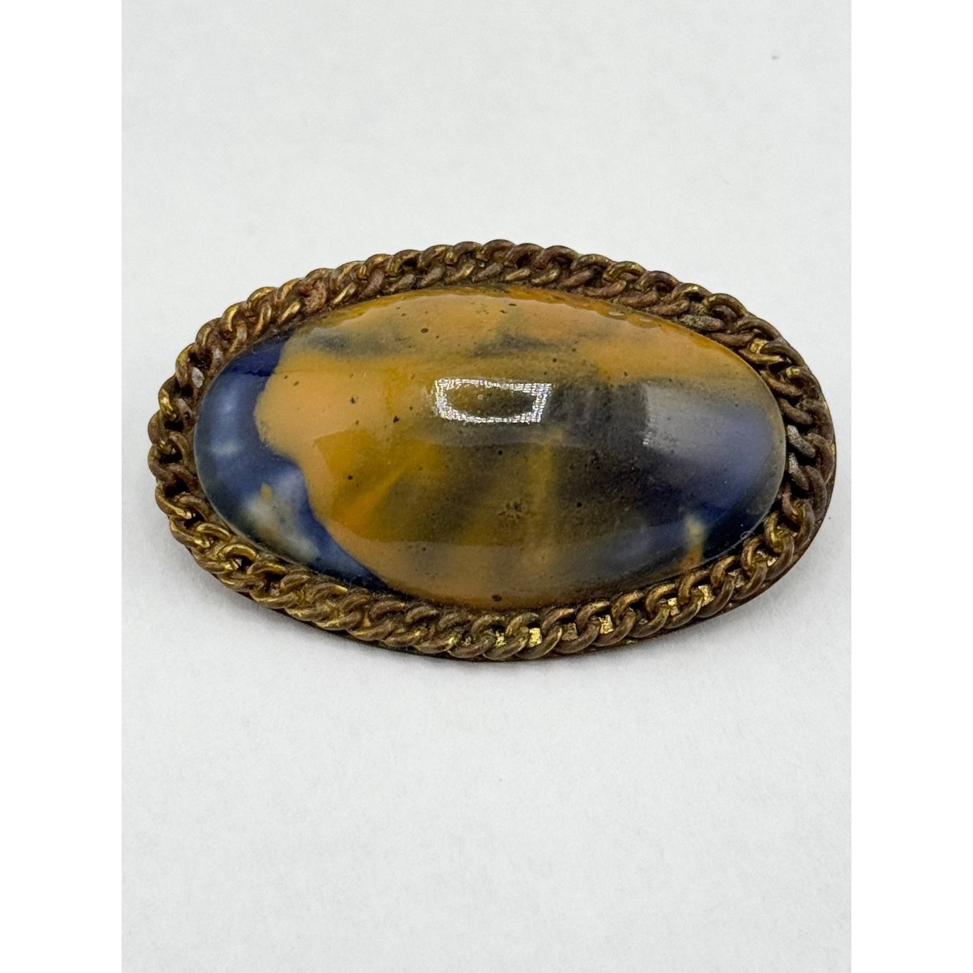 Vintage Vintage Art Glass Chain Brooch Pin Size ONE SIZE - 1 Thumbnail