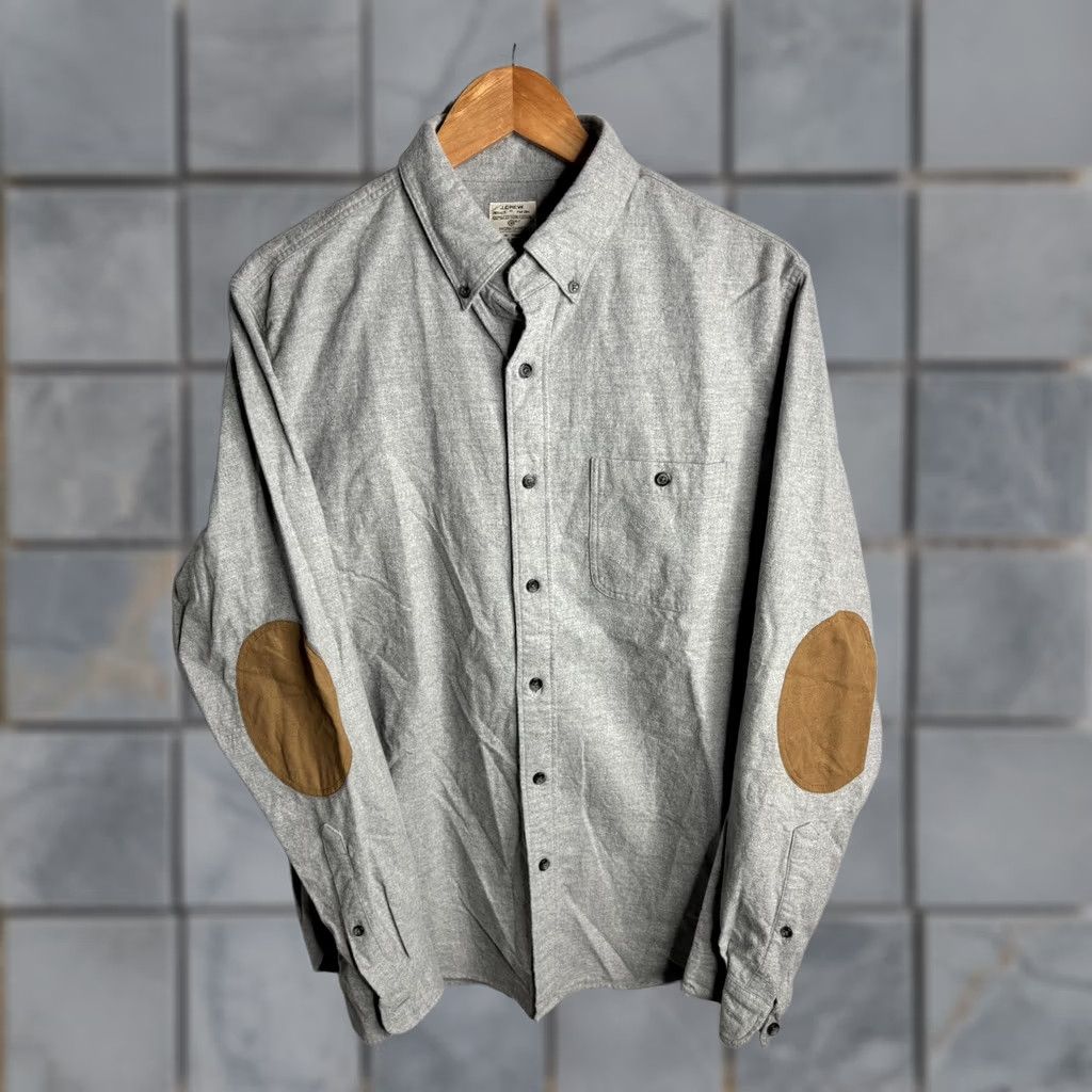 J.Crew J.Crew Shirt Mens Medium Gray Flannel Workshirt Elbow Patch Button Up Casual Size US M / EU 48-50 / 2 - 1 Thumbnail