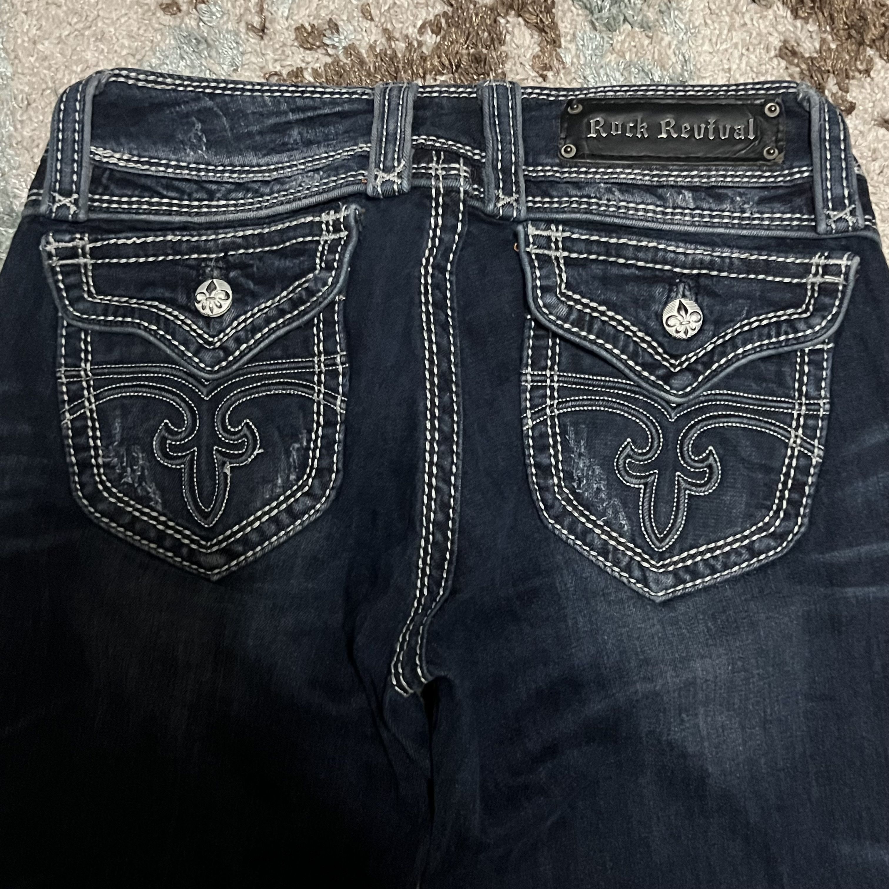 Rock Revival Rock Revival Elizabeth Wide Leg Jeans Size 28 Hemmed Y2K Size 28" / US 6 / IT 42 - 3 Thumbnail