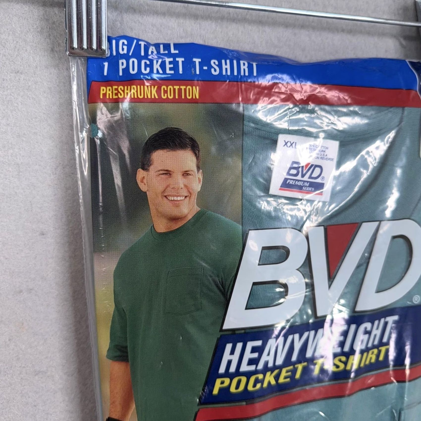 Vintage VINTAGE B.V.D Mens 2XL Big Tall Heavyweight Pocket Tee Green 2XL T-Shirt Short Sleeve Crew Neck USA 80s 90s NOS Size US XXL / EU 58 / 5 - 3 Thumbnail