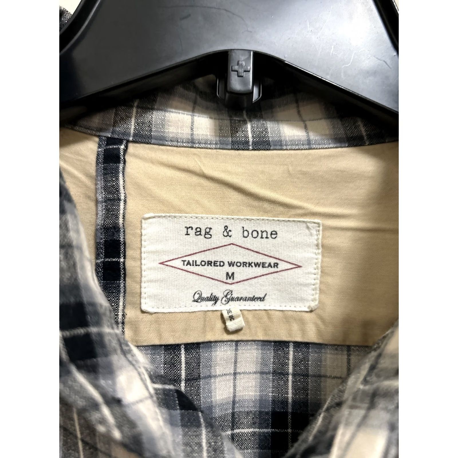 Rag & Bone Rag & Bone Shirt Mens M White Black Tailored Workwear Plaid Flannel Button Up Size US M / EU 48-50 / 2 - 4 Thumbnail