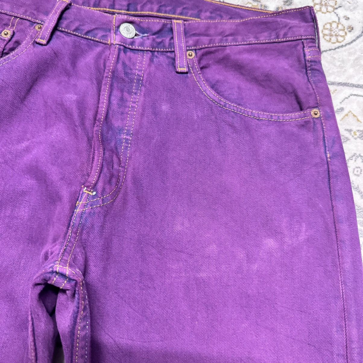 Levi's Vintage Levis 501 Dusty Purple Dyed Jeans Size US 33 - 5 Thumbnail