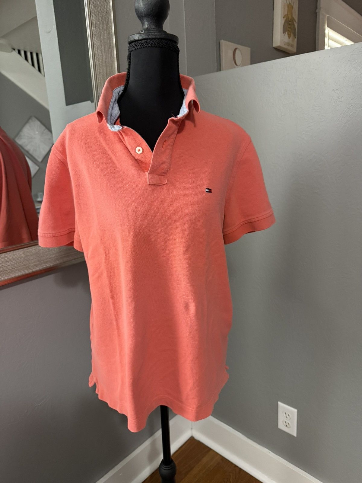 Tommy Hilfiger Tommy Hilfiger Polo Preppy Y2K Golf Shirt Coral Size Large. Size US L / EU 52-54 / 3 - 2 Thumbnail