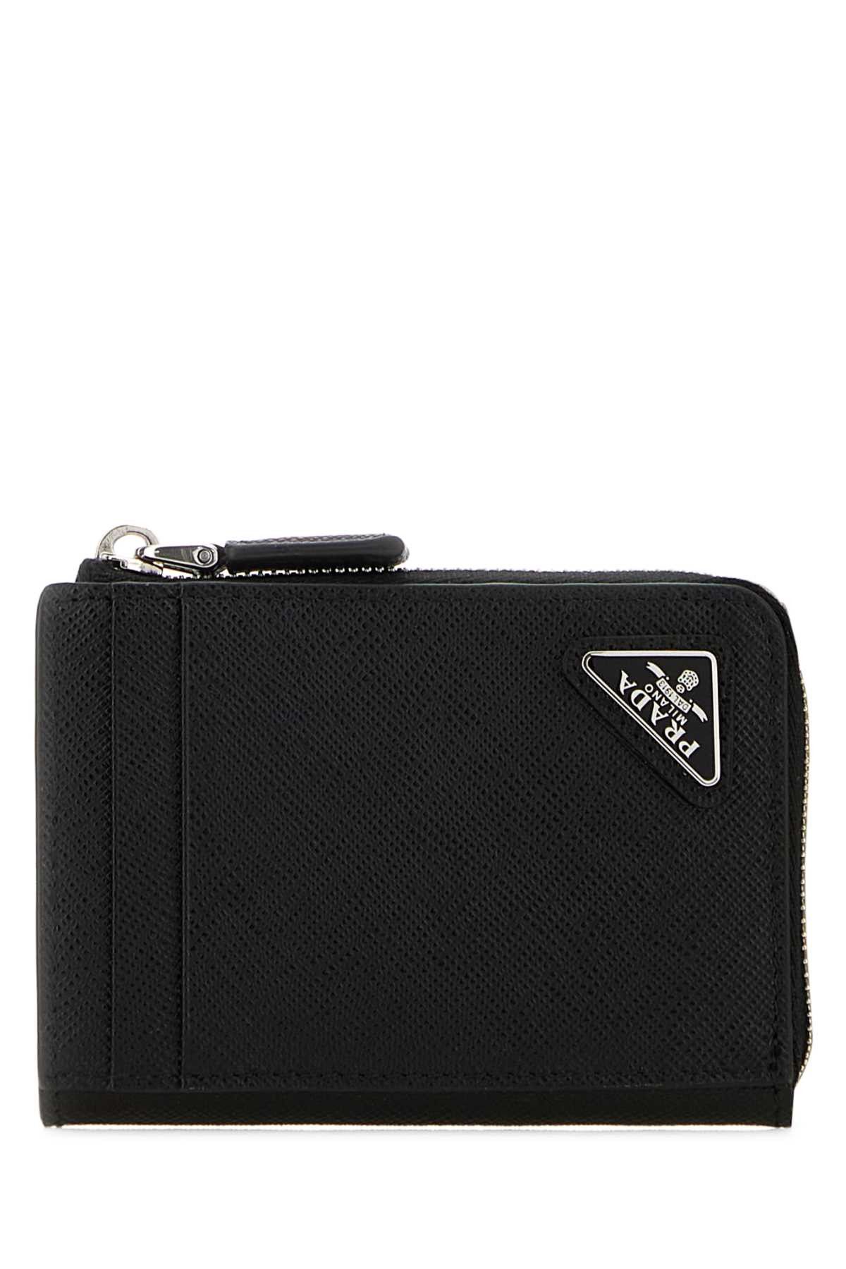 Prada Black Leather Card Holder Size ONE SIZE - 1 Thumbnail
