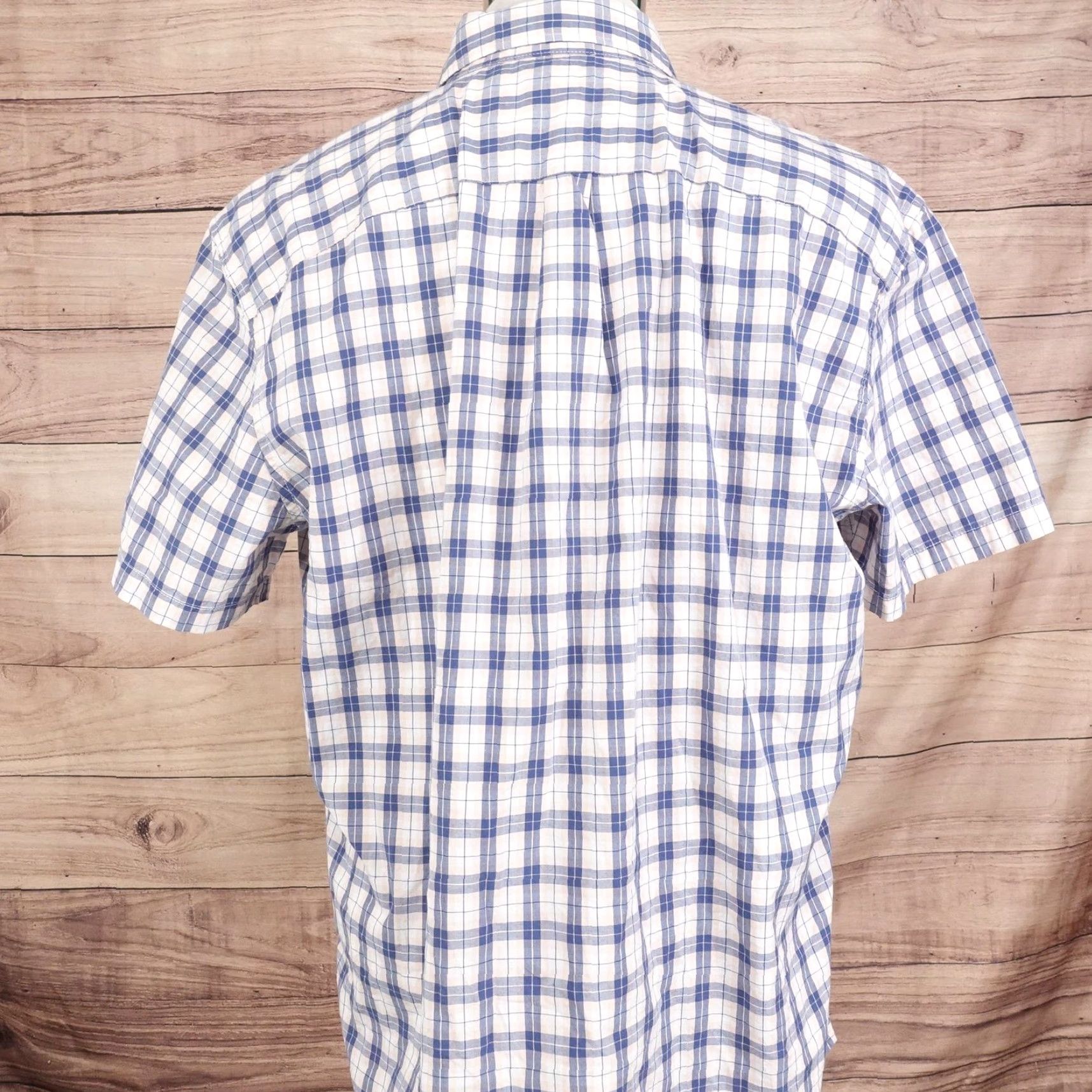 Gap Gap Shirt XL Mens Blue Plaid Short Sleeve Button-Down Cotton Casual Button-Up Regular Fit Pocketed Size US XL / EU 56 / 4 - 4 Thumbnail