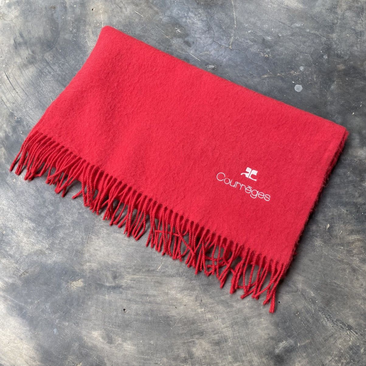 Courreges Courreges 100% Red Wool Scarf – Soft & Cozy Size ONE SIZE - 4 Thumbnail