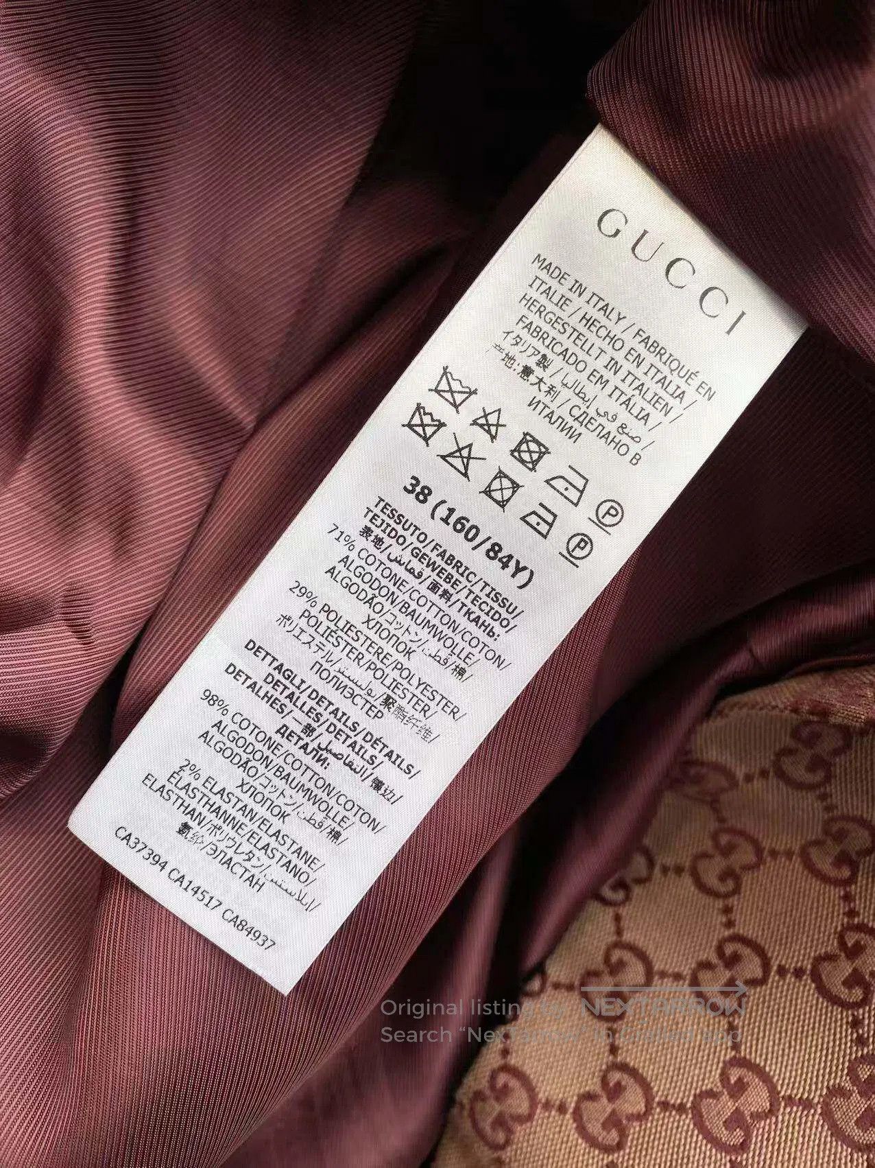 Gucci Guicci GG Monogram Double-Breasted Coat with Velvet Notch Size XS / US 0-2 / IT 36-38 - 6 Thumbnail