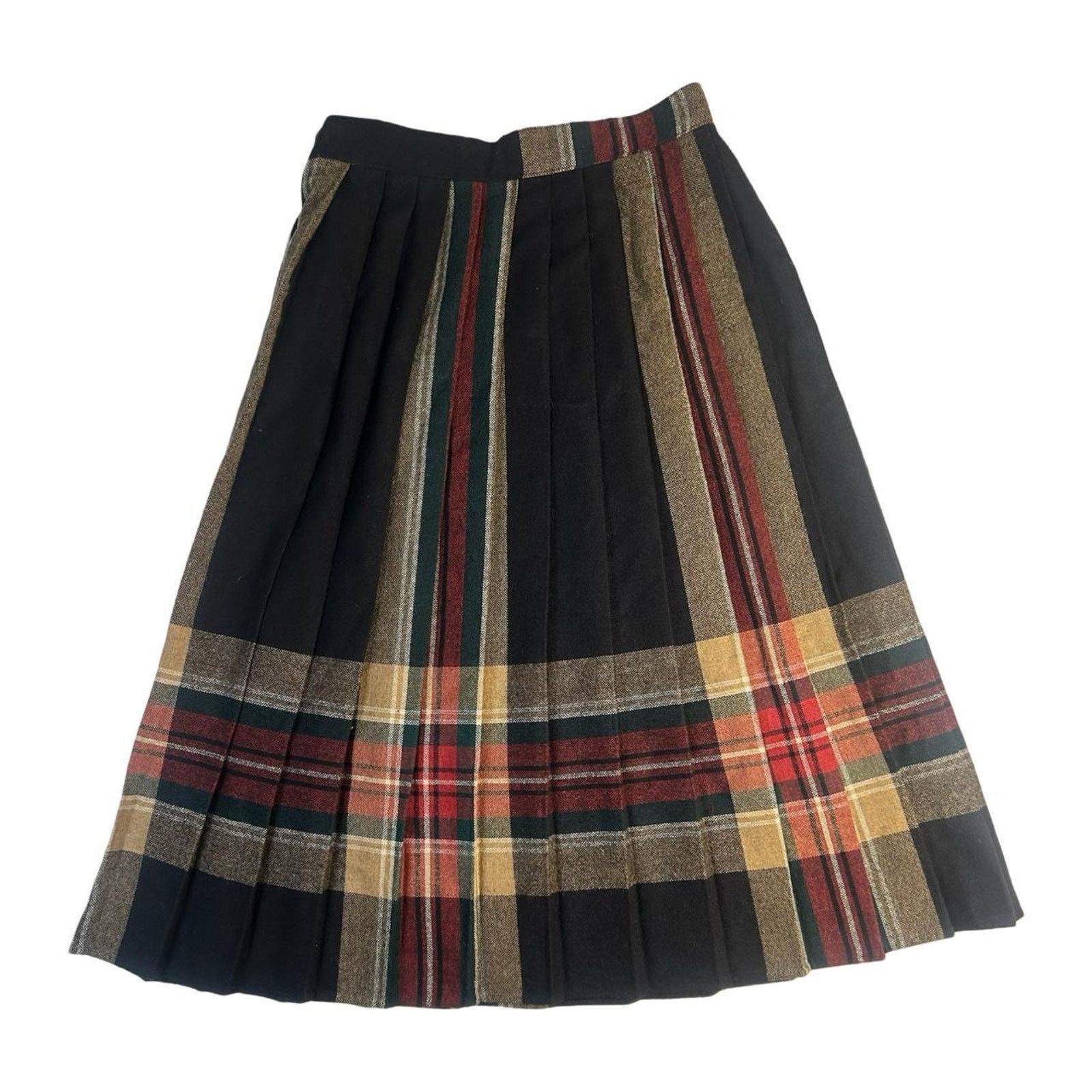 Vintage Vintage plaid schoolgirl skirt 26" waist clyde black red Size 26" / US 2 / IT 38 - 2 Thumbnail