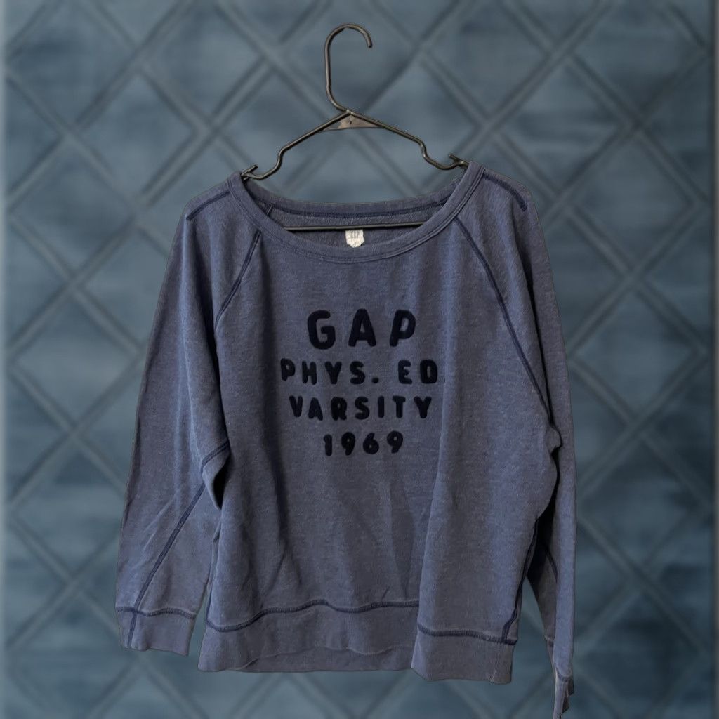 Gap VINTAGE Gap Oversized Sweatshirt Women Size M Blue Logo Activewear Size M / US 6-8 / IT 42-44 - 1 Thumbnail