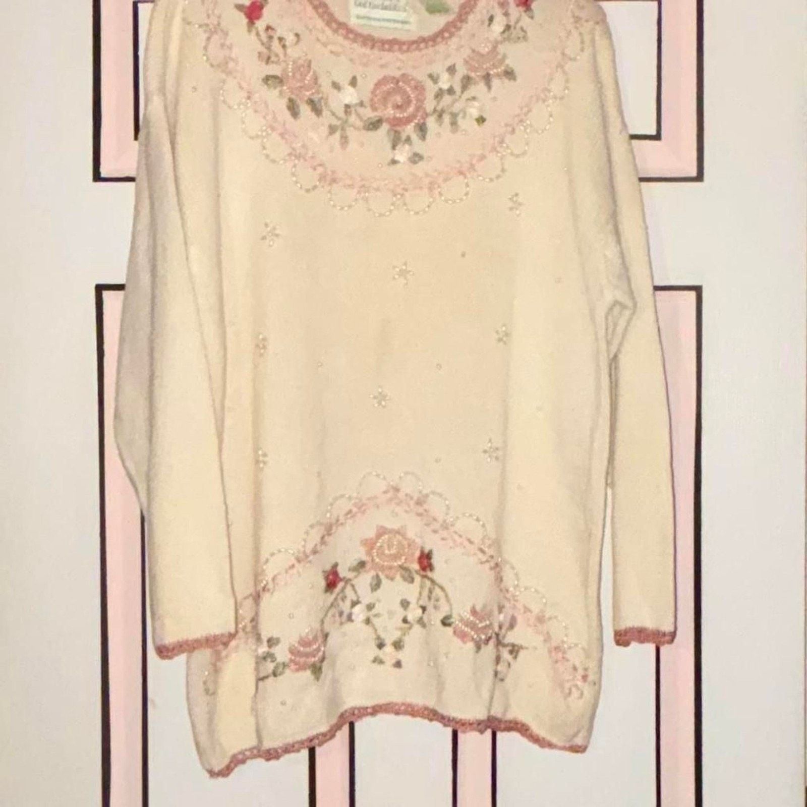& Other Stories Unbranded Women's Cream and White Sweater Size L / US 10 / IT 46 - 6 Thumbnail