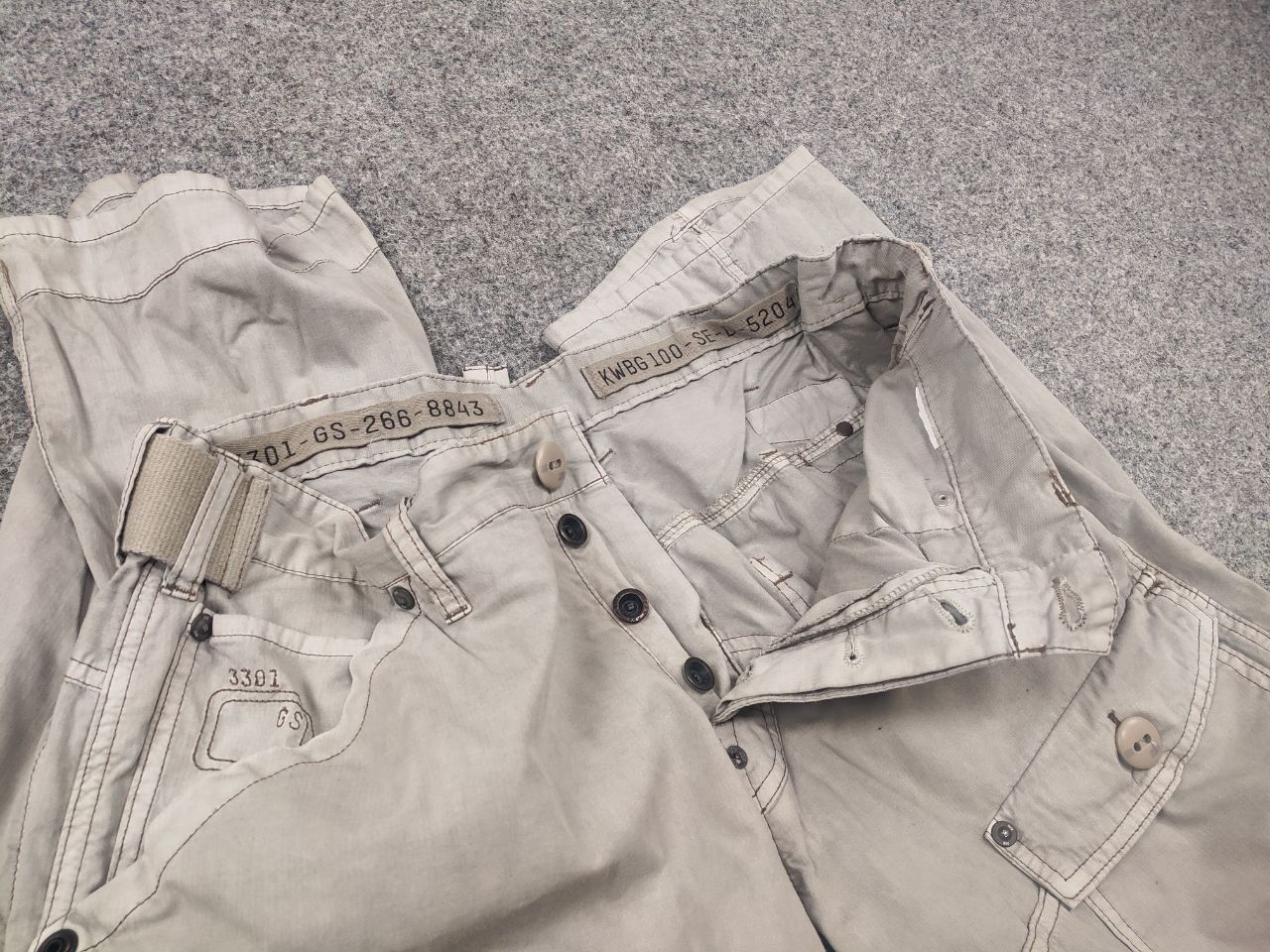 G-Star Vintage G Star Raw 3301 Cargo Multi pocket Double knee Pants Size US 34 / EU 50 - 15 Thumbnail