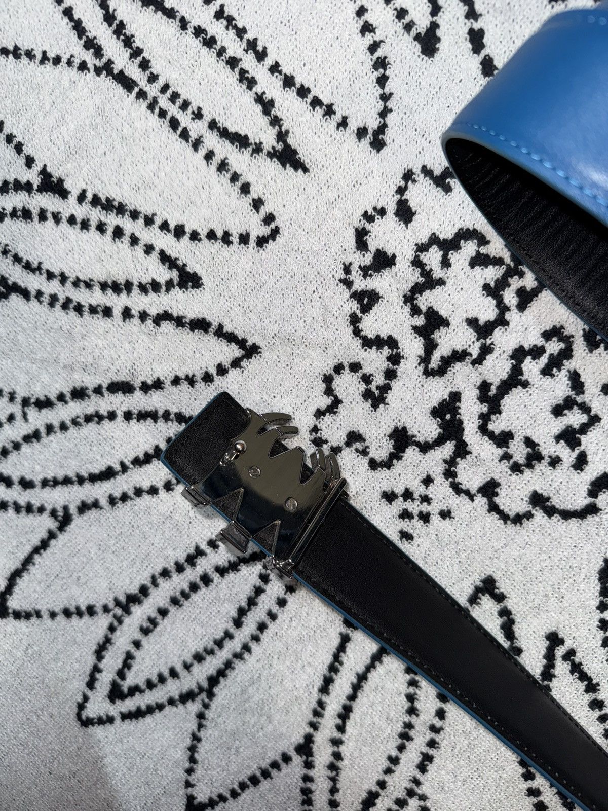 Amiri AMIRI BLUE SILVER MA LOGO LEATHER BELT Size ONE SIZE - 9 Thumbnail