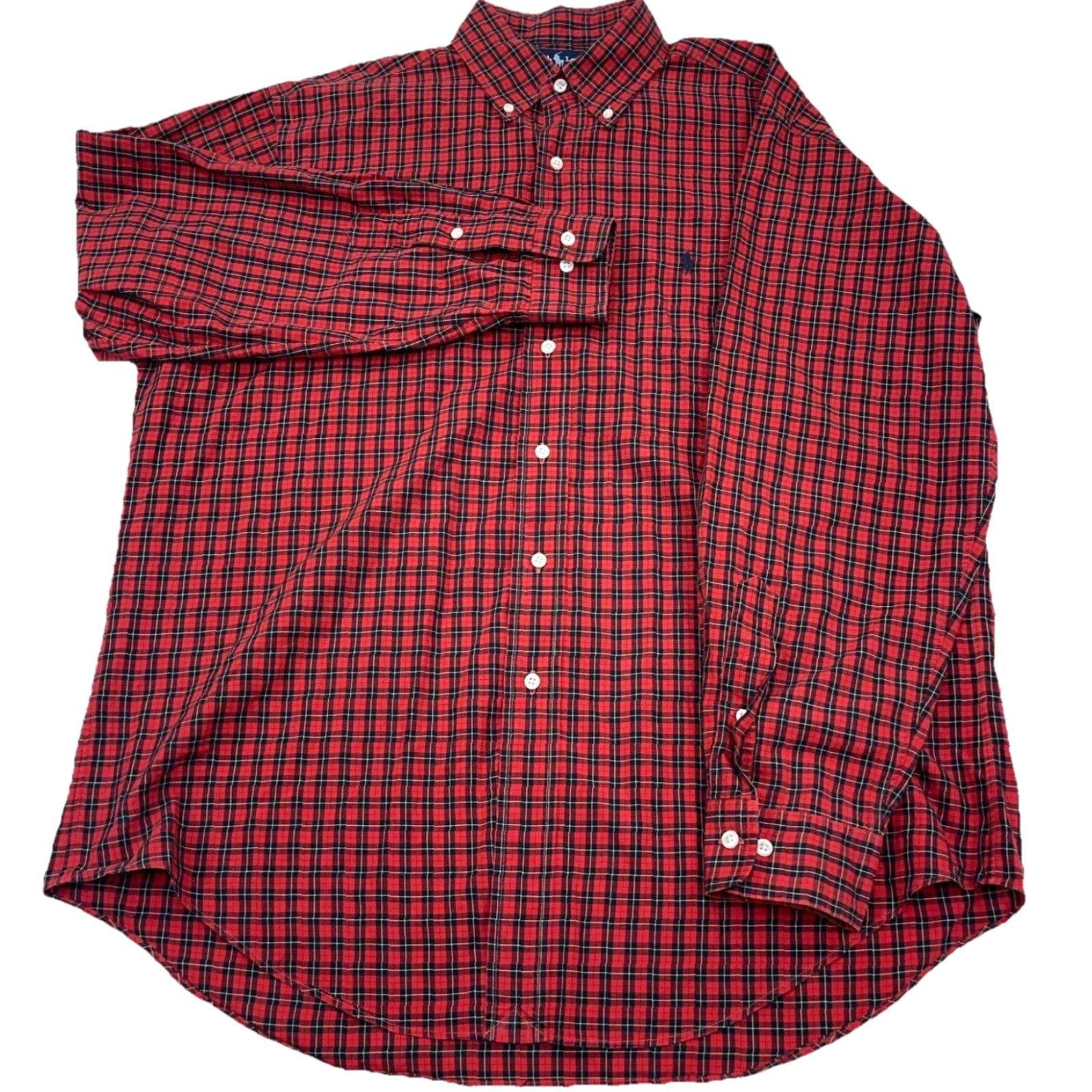 Ralph Lauren Ralph Lauren Shirt Men Button Up Plaid 16 34 Green Red Casual Classic Cotton Long Sleeve Size US L / EU 52-54 / 3 - 2 Thumbnail