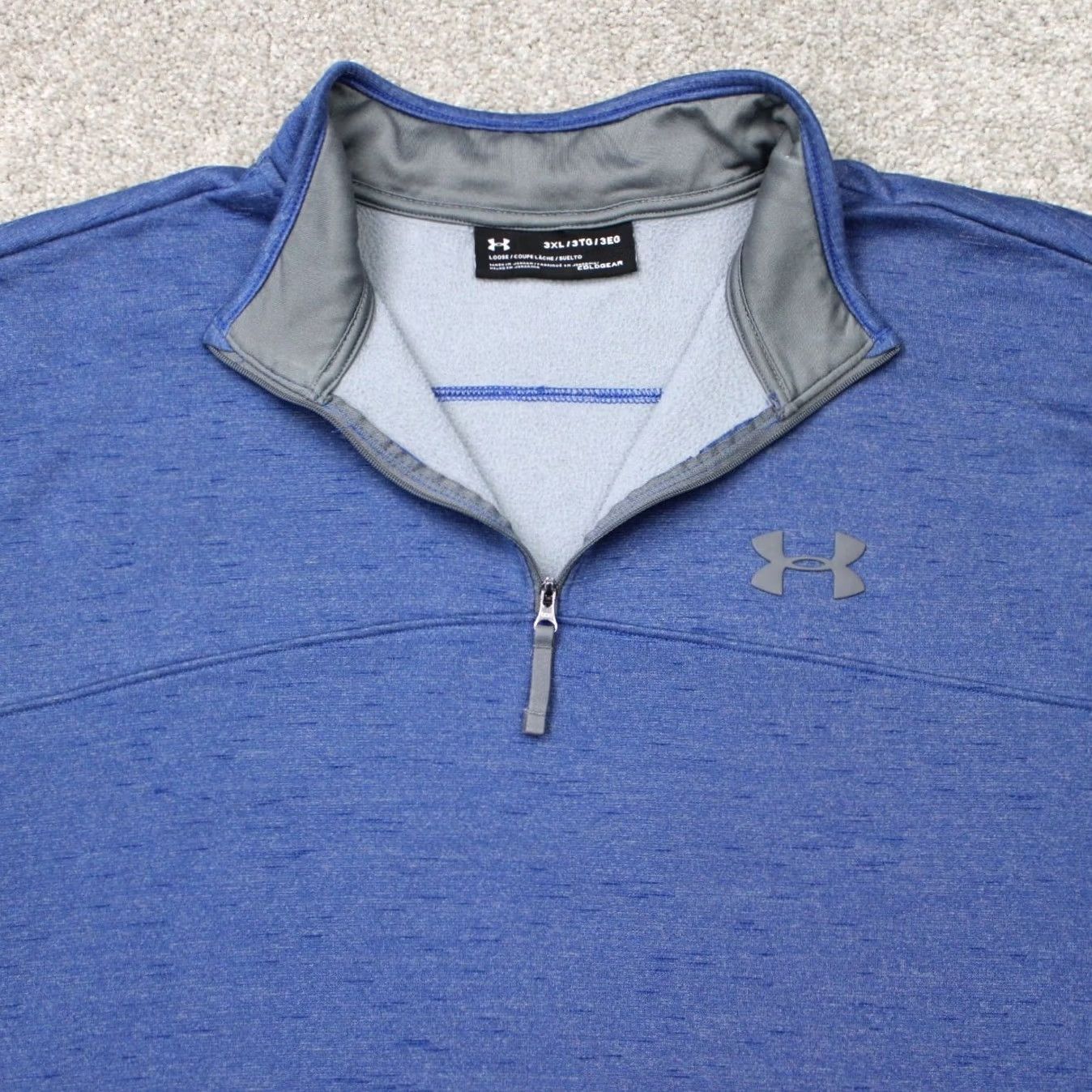 Under Armour Under Armour Sweatshirt Men 3XL Blue 1/4 Zip Pullover HeatGear Loose Fit Mock Neck Long Sleeve Sweatshirt Size US XXL / EU 58 / 5 - 4 Thumbnail