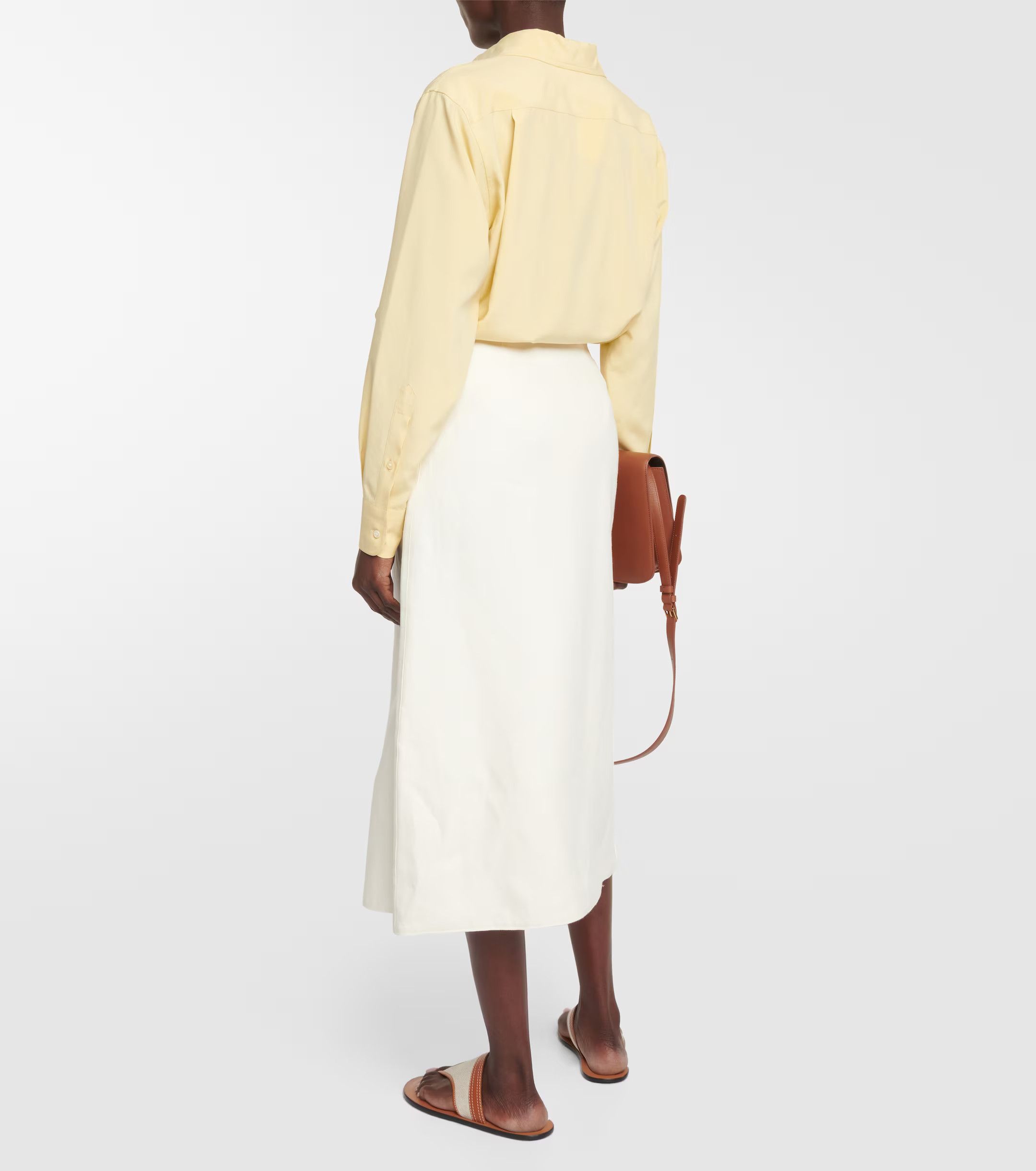 Loro Piana o1srvl11e0824 Alinne Midi Skirt in White Size 27" / US 4 / IT 40 - 3 Thumbnail