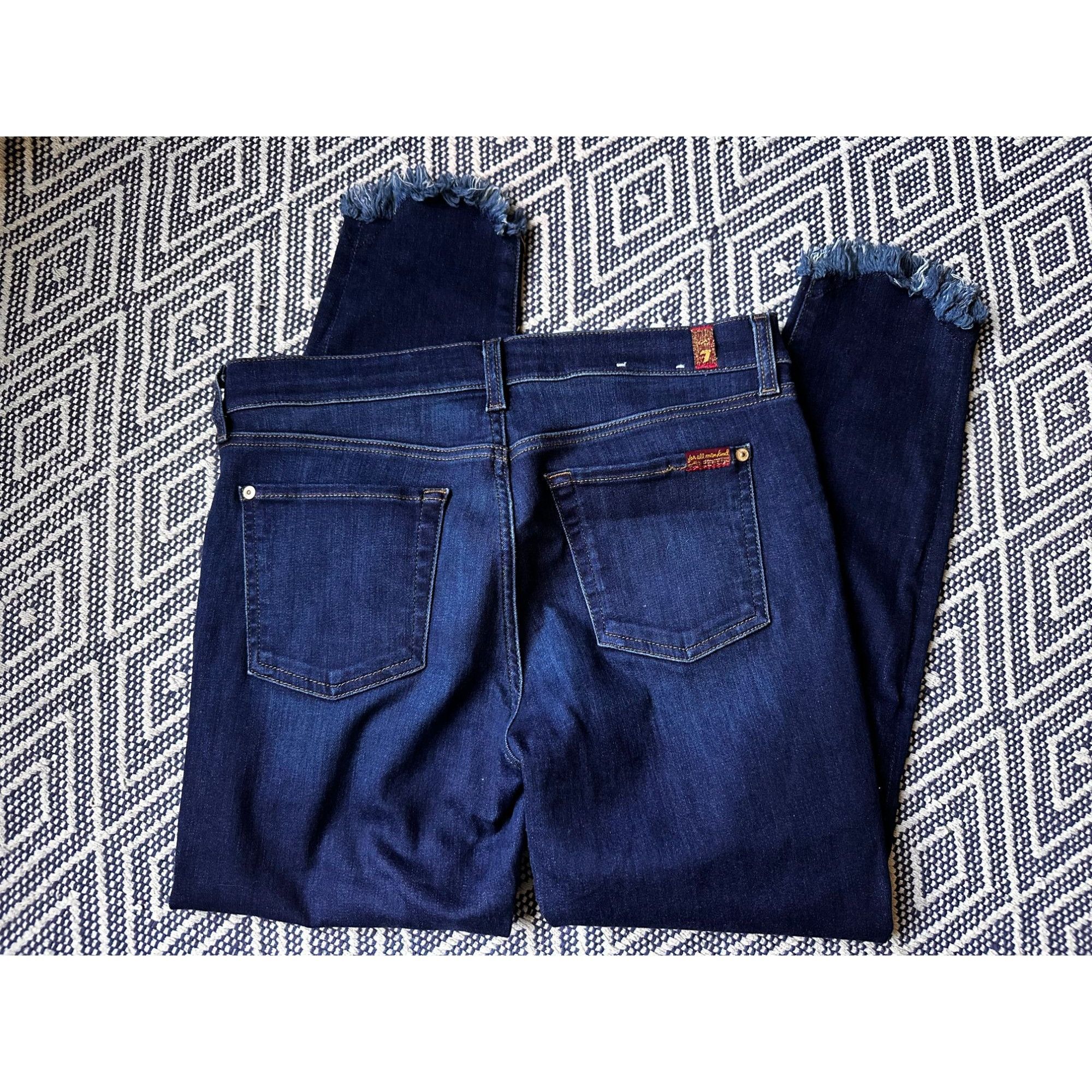 7 For All Mankind 7 for all mankind the ankle skinny raw hem jeans Size 30 Size 30" / US 8 / IT 44 - 3 Thumbnail