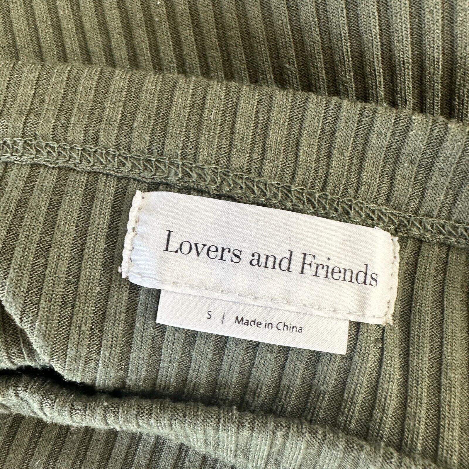 Other Lovers & Friends Olive Square Neck Rib Knit Bodycon Mini S Size S / US 4 / IT 40 - 7 Thumbnail