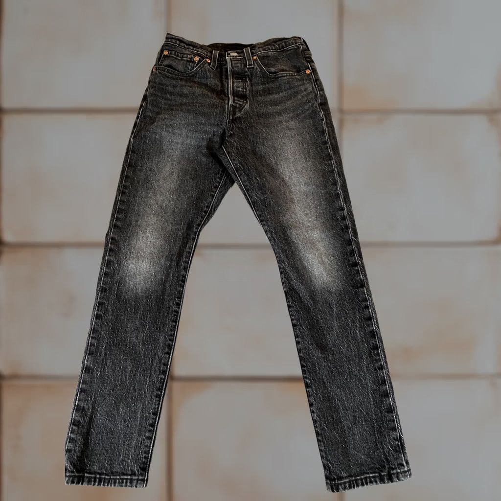 Levi's Levi's 501 Jeans Womens Skinny High Rise Button Fly Black Charcoal Wash W26 L28 Denim Cotton Blend Spandex 5-Pocket Slim Size 26" / US 2 / IT 38 - 1 Thumbnail