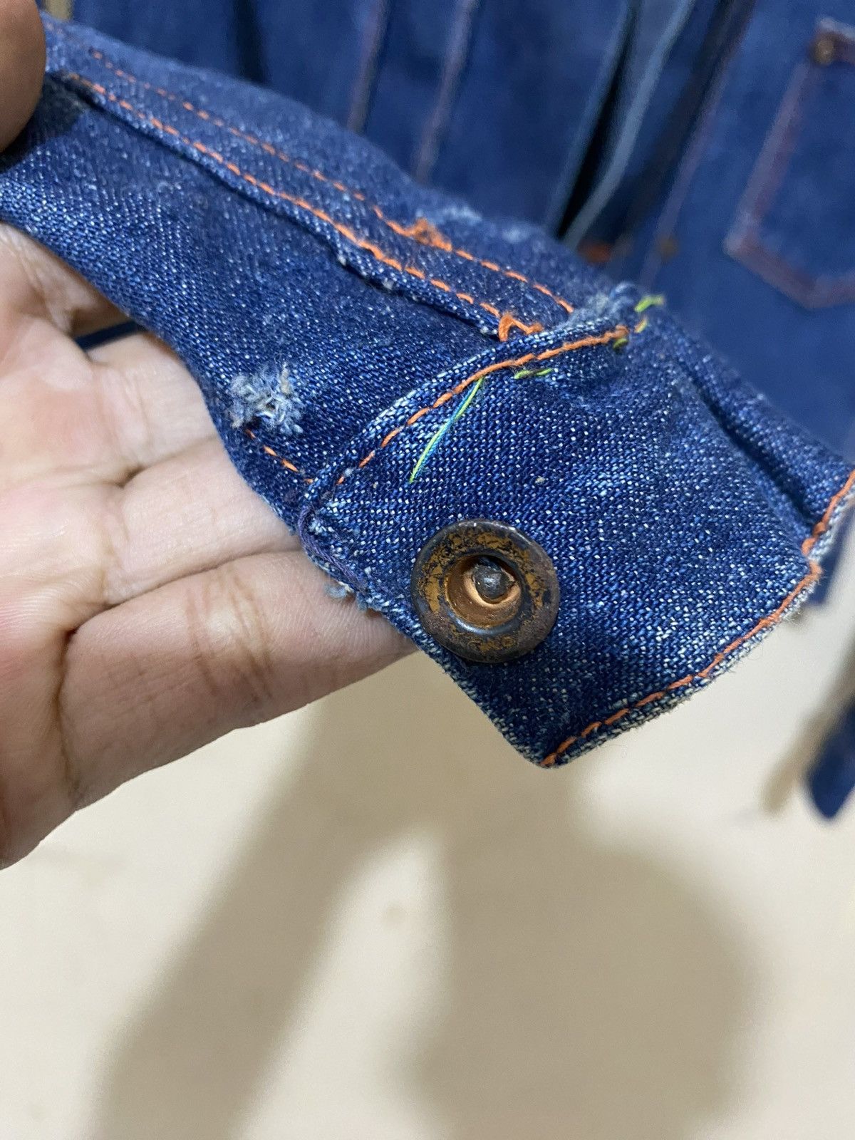 Vintage True 1940 Denim Jacket Union Made WWII Selvedge Donut Button Size US XS / EU 42 / 0 - 11 Thumbnail