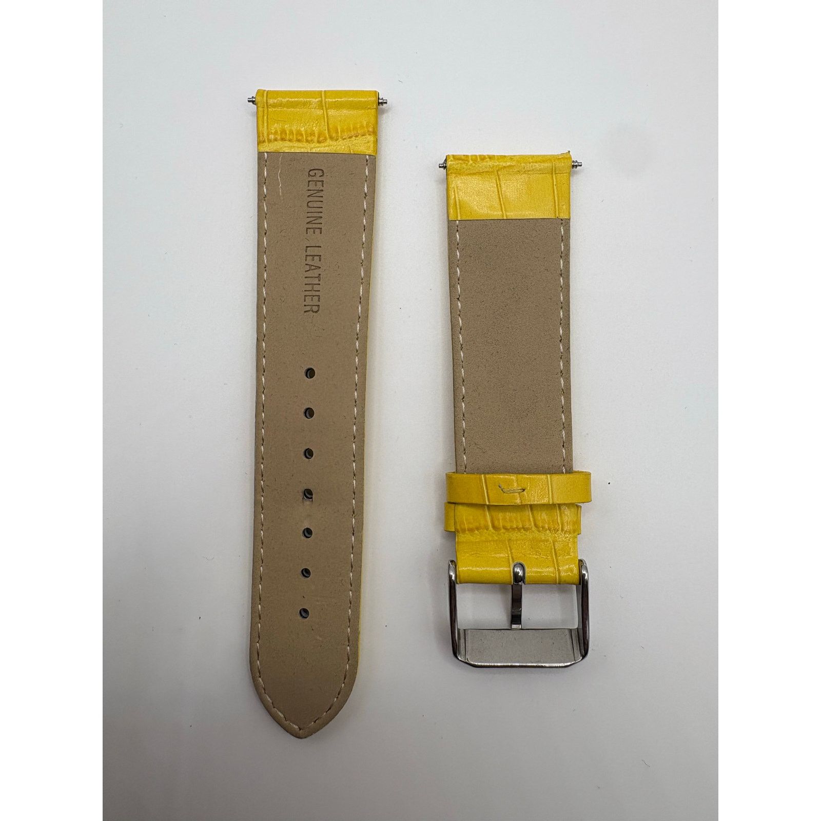 Other New 20mm Kreisler Yellow Croc-Grain Leather Watch Band – Size ONE SIZE - 3 Thumbnail