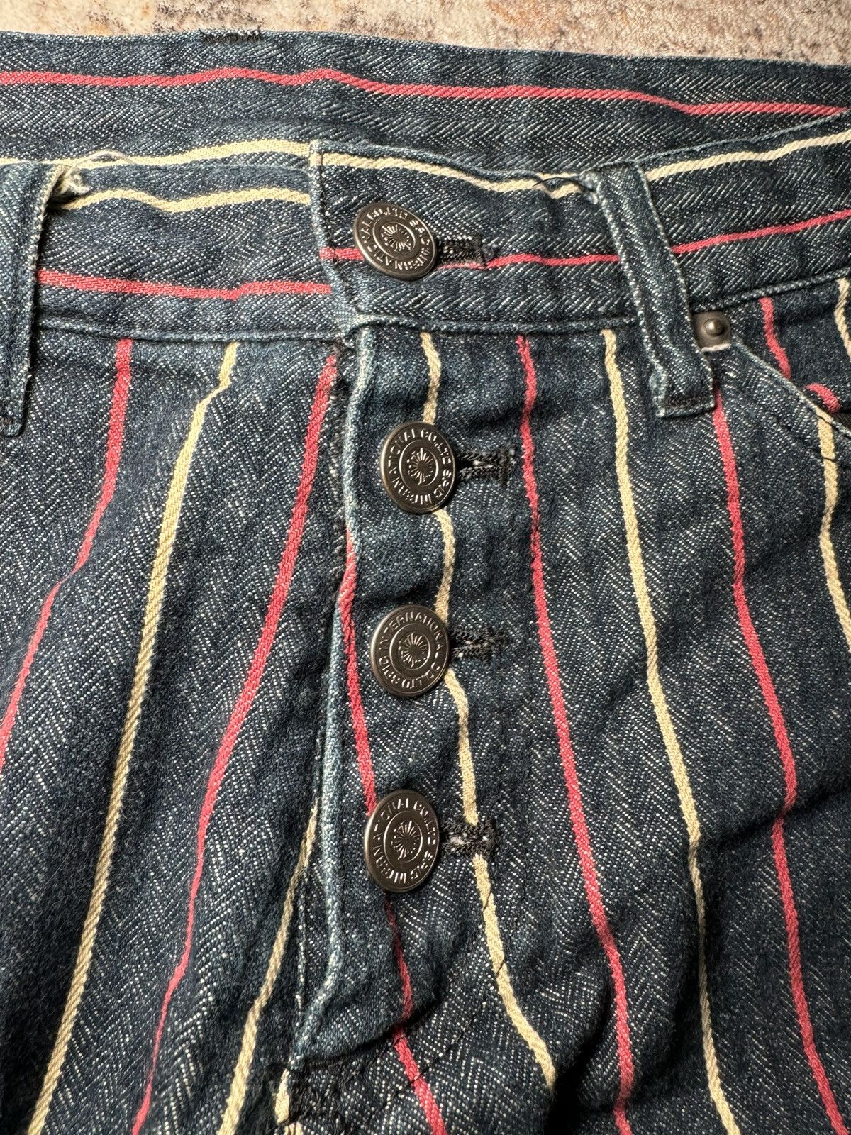 Tornado Mart Tornado Mart Pinstripe Flare Denim Size US 29 - 3 Thumbnail