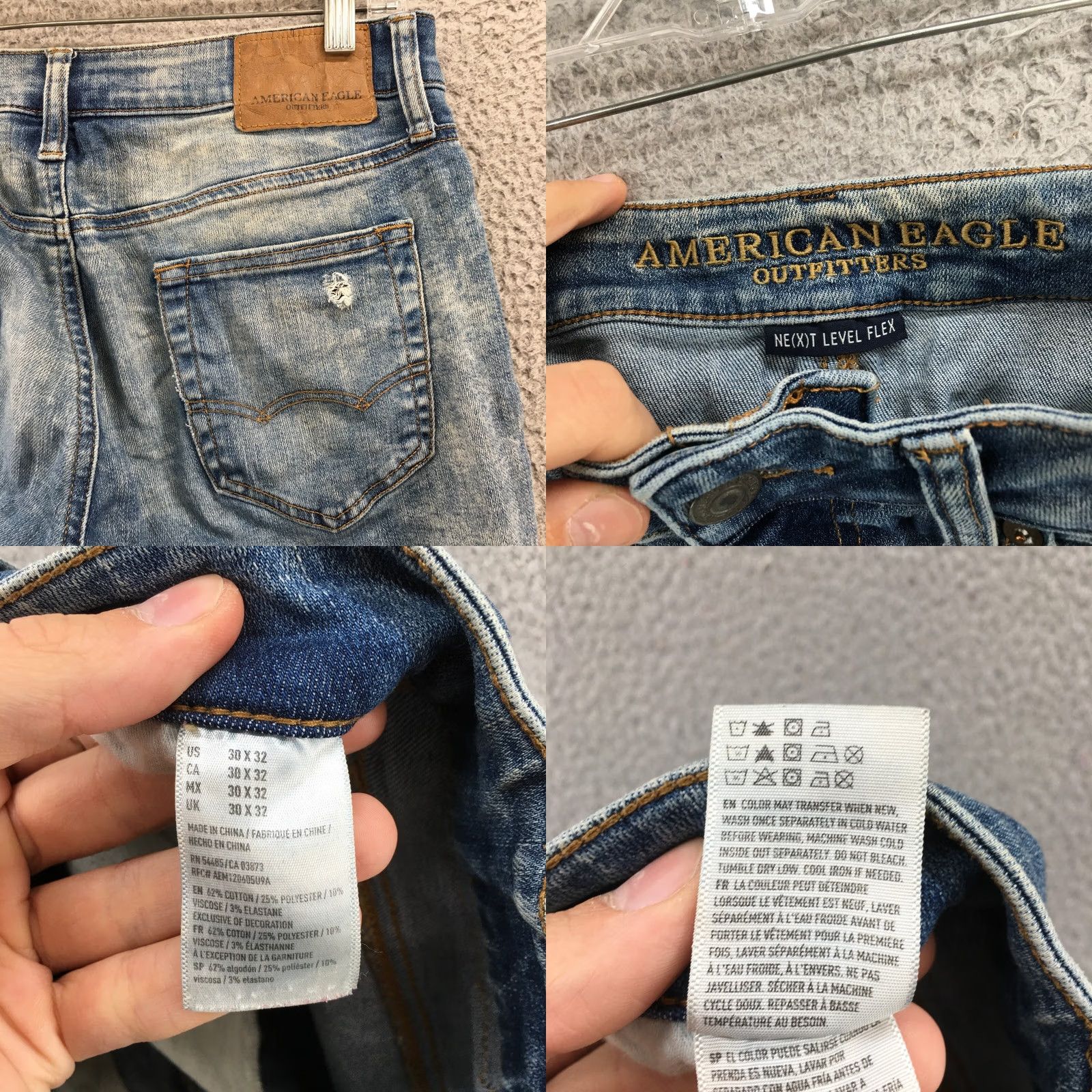 American Eagle Outfitters American Eagle Outfitters Jeans Mens 30 Blue Distressed Low Rise Zip Skinny 5-Pocket Denim Leather? Size US 30 / EU 46 - 9 Thumbnail