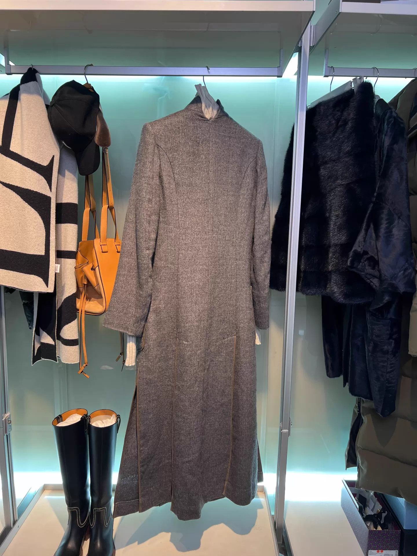 Olivier Theyskens Theyskens Runway Collab Wool Linen Gray Mix S Coat Size S / US 4 / IT 40 - 2 Thumbnail